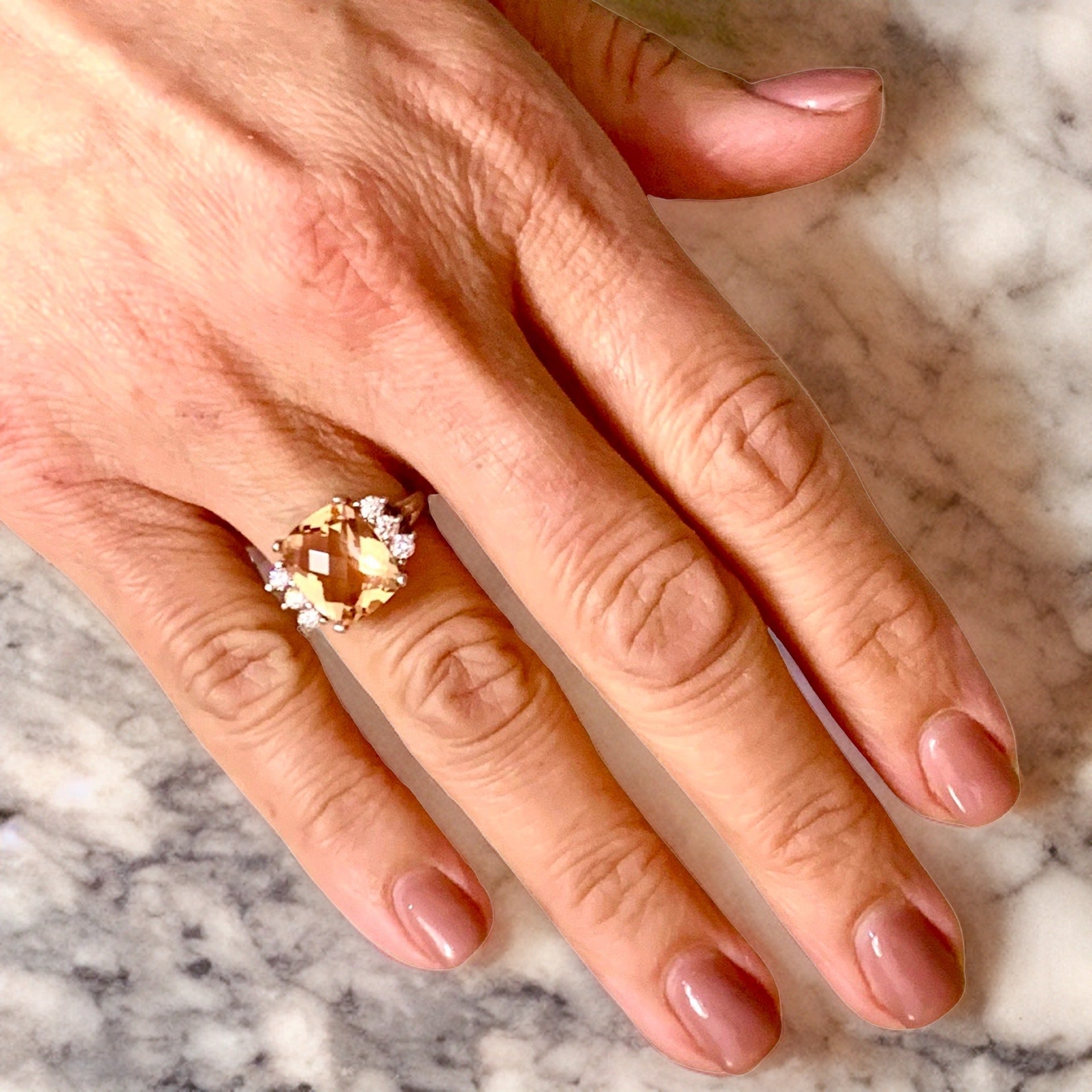 Diamond Morganite Ring Size 7.25 14k Gold 5.60 TCW Certified $5,950 120600 - Certified Fine Jewelry
