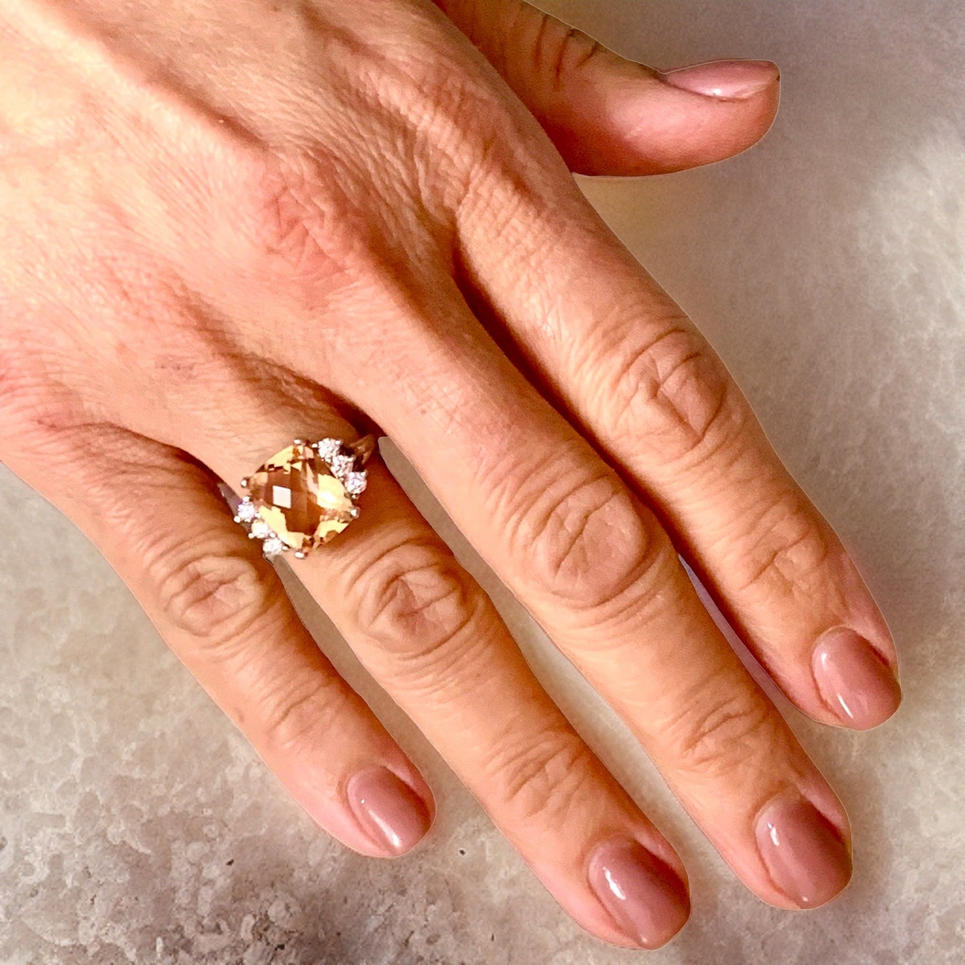 Diamond Morganite Ring Size 7.25 14k Gold 5.60 TCW Certified $5,950 120600 - Certified Fine Jewelry