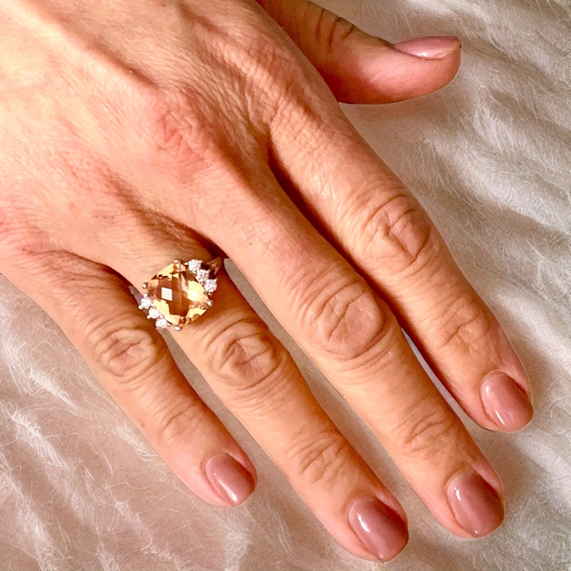 Diamond Morganite Ring Size 7.25 14k Gold 5.60 TCW Certified $5,950 120600 - Certified Fine Jewelry