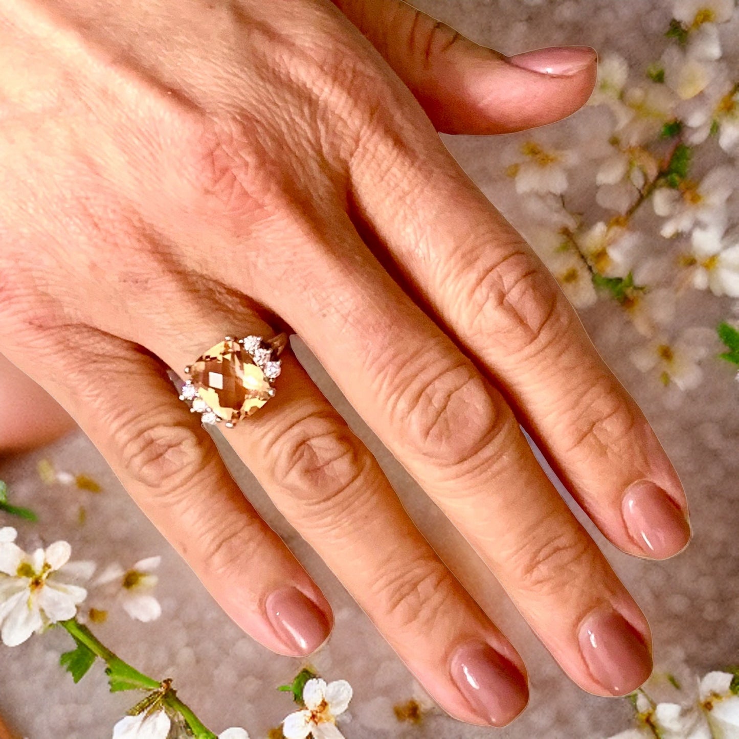 Diamond Morganite Ring Size 7.25 14k Gold 5.60 TCW Certified $5,950 120600 - Certified Fine Jewelry