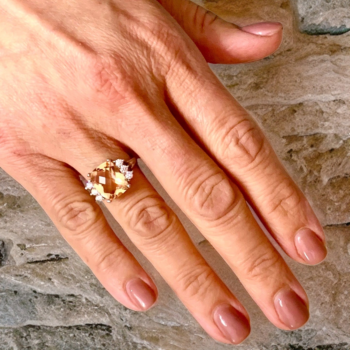 Diamond Morganite Ring Size 7.25 14k Gold 5.60 TCW Certified $5,950 120600 - Certified Fine Jewelry