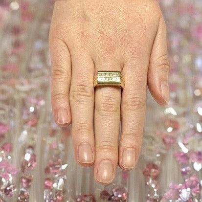 Diamond Ring 14k Gold 2 CTS Princess Cut Unisex Certified $4,200 606238 - Certified Fine Jewelry