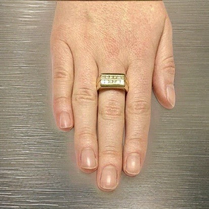 Diamond Ring 14k Gold 2 CTS Princess Cut Unisex Certified $4,200 606238 - Certified Fine Jewelry