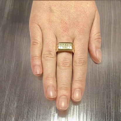 Diamond Ring 14k Gold 2 CTS Princess Cut Unisex Certified $4,200 606238 - Certified Fine Jewelry
