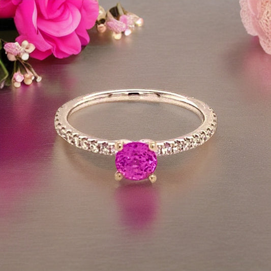 Diamond Tourmaline Rubellite Ring 6.5 18k Gold 1.04 TCW Certified $1,550 821768 - Certified Fine Jewelry