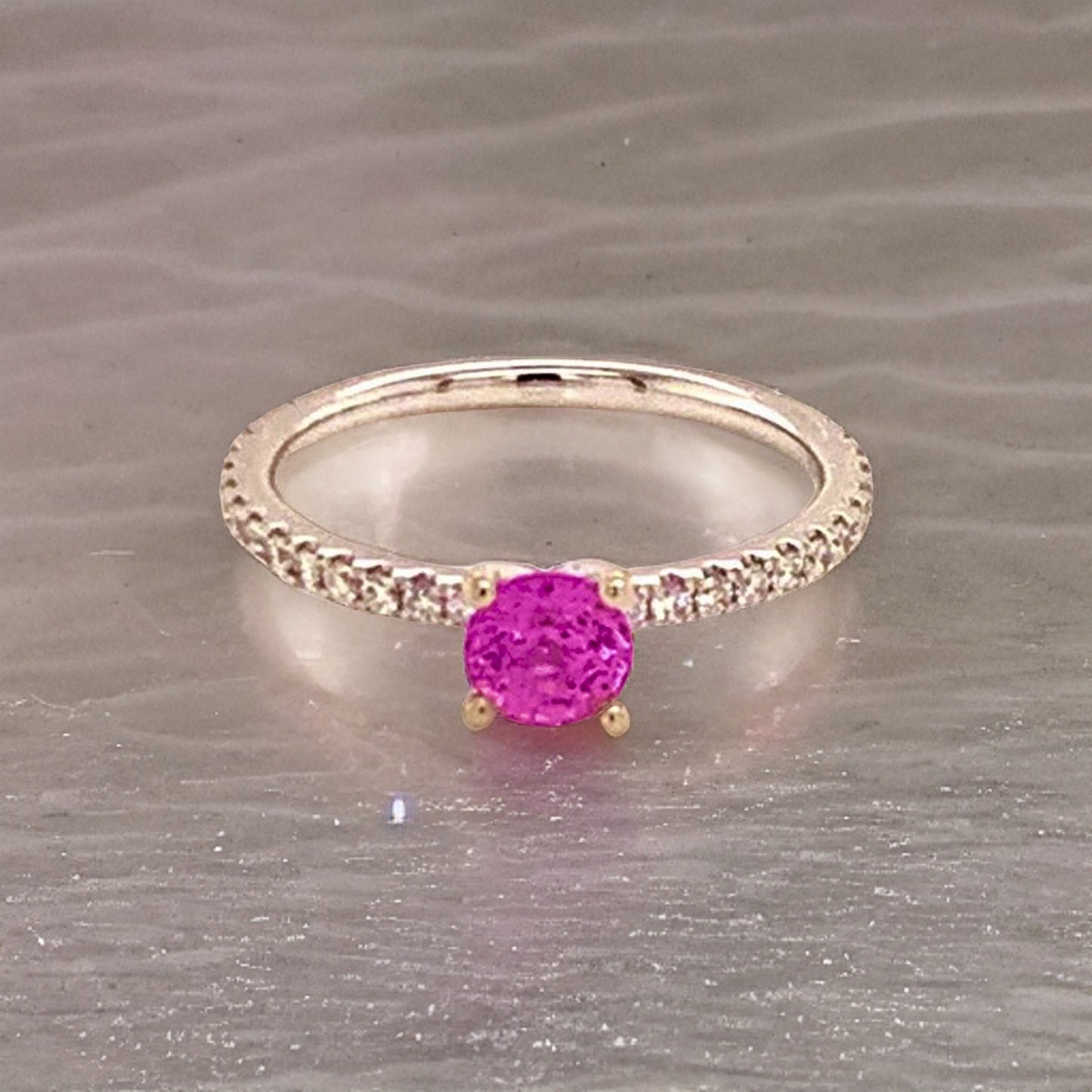 Diamond Tourmaline Rubellite Ring 6.5 18k Gold 1.04 TCW Certified $1,550 821768 - Certified Fine Jewelry