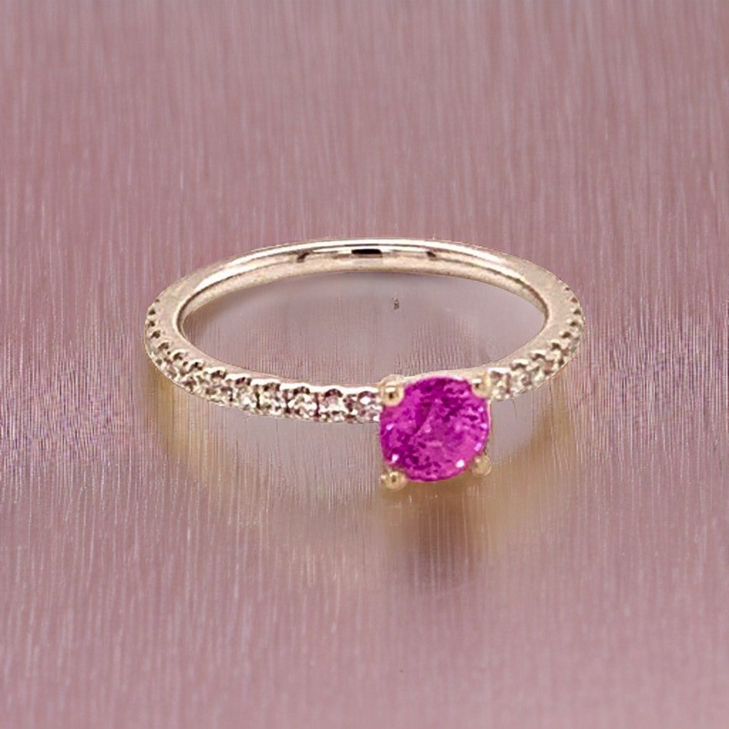 Diamond Tourmaline Rubellite Ring 6.5 18k Gold 1.04 TCW Certified $1,550 821768 - Certified Fine Jewelry
