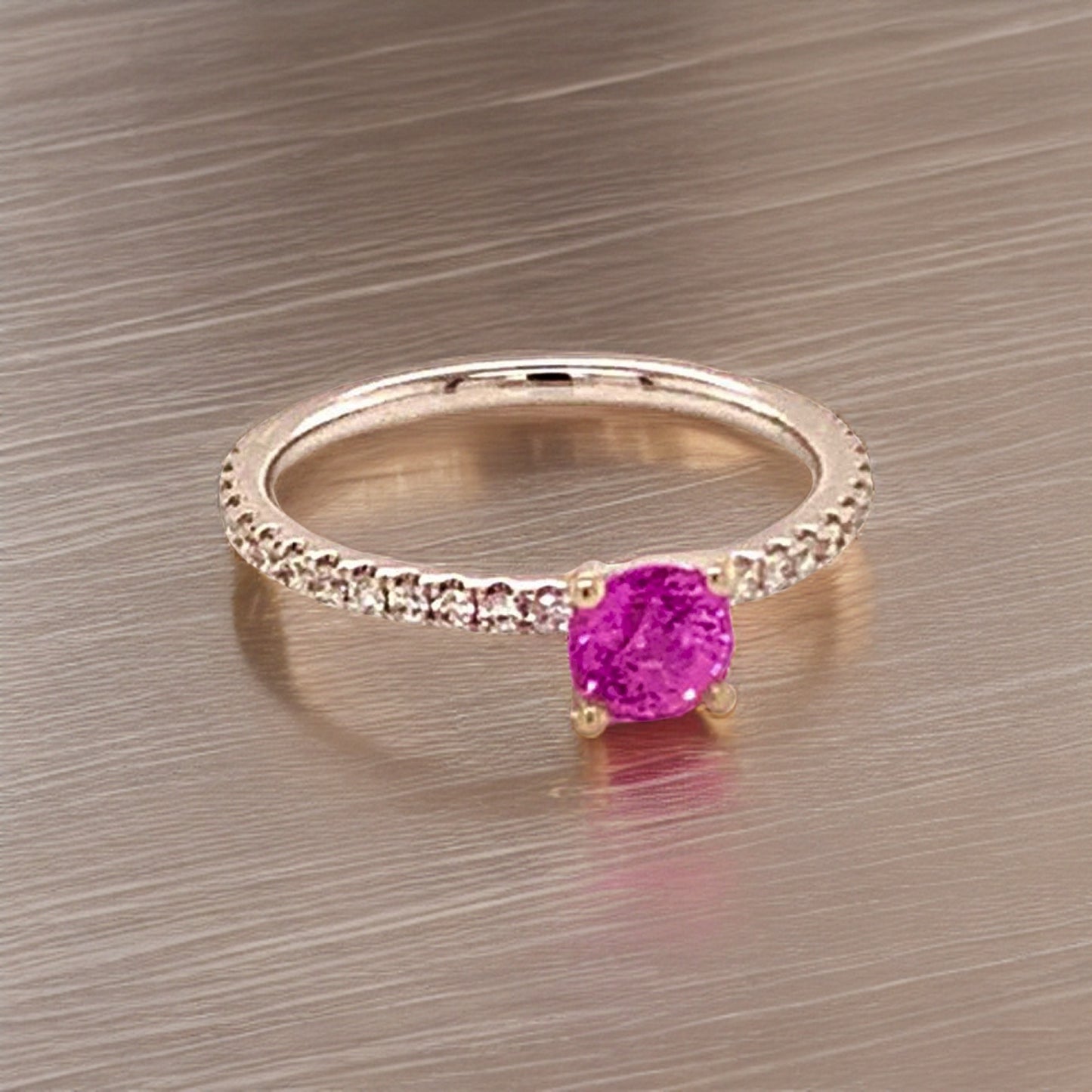 Diamond Tourmaline Rubellite Ring 6.5 18k Gold 1.04 TCW Certified $1,550 821768 - Certified Fine Jewelry