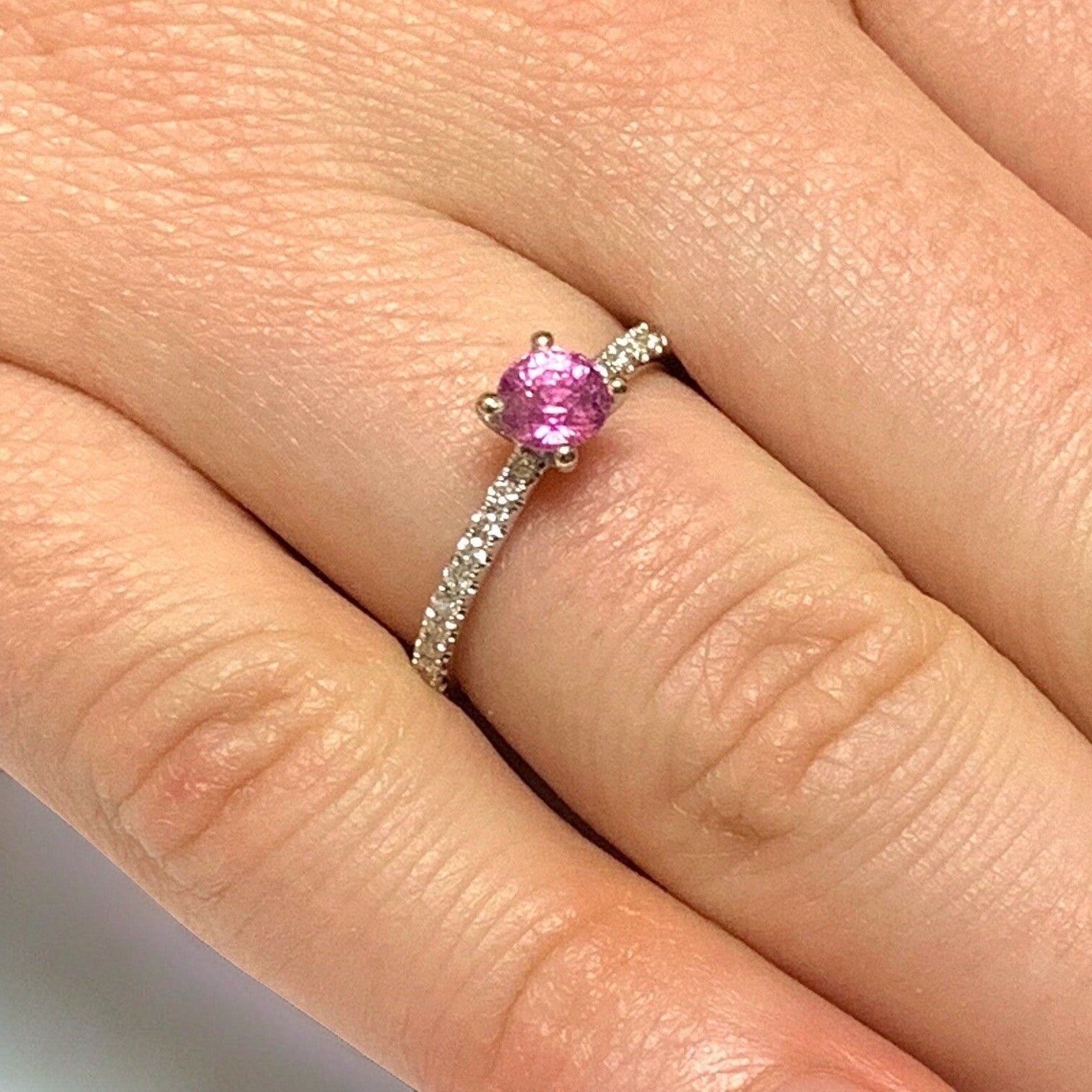 Diamond Tourmaline Rubellite Ring 6.5 18k Gold 1.04 TCW Certified $1,550 821768 - Certified Fine Jewelry