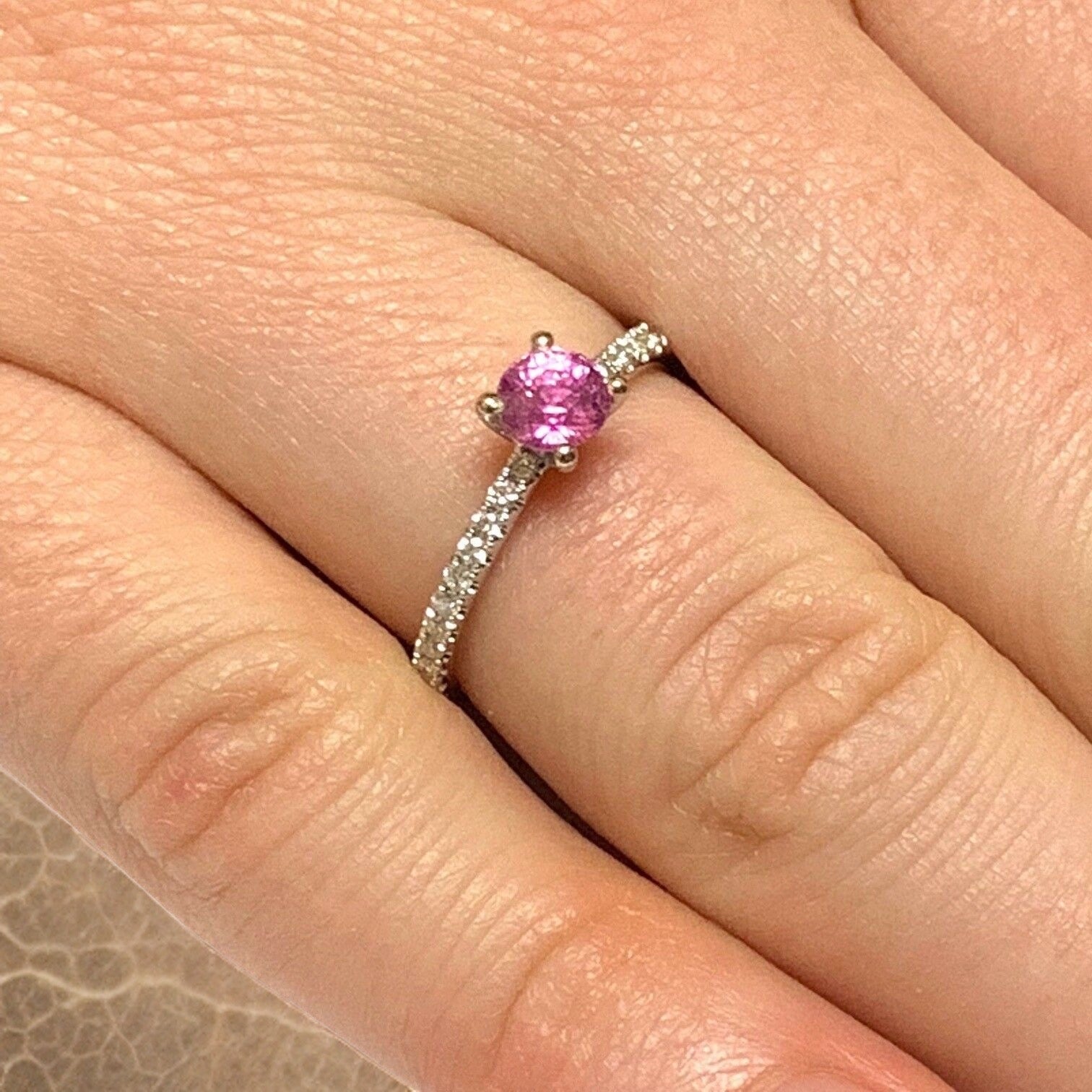 Diamond Tourmaline Rubellite Ring 6.5 18k Gold 1.04 TCW Certified $1,550 821768 - Certified Fine Jewelry