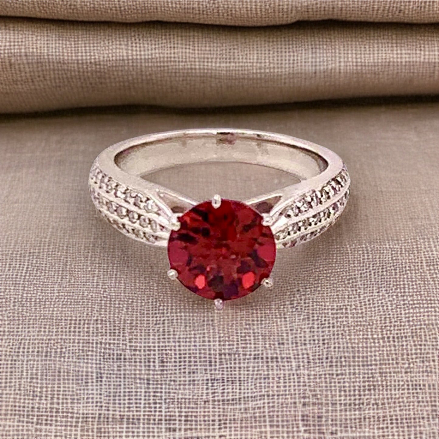 Diamond Platinum Tourmaline Rubellite Ring 5.75 2.43 TCW Certified $4,950 911025 - Certified Fine Jewelry