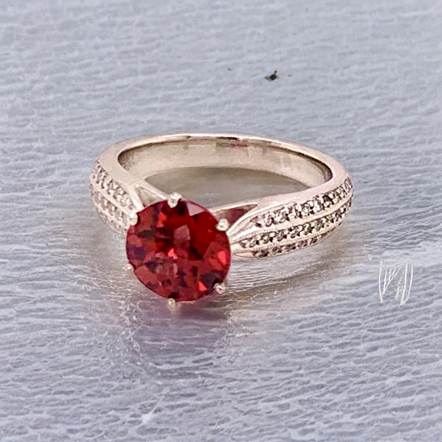 Diamond Platinum Tourmaline Rubellite Ring 5.75 2.43 TCW Certified $4,950 911025 - Certified Fine Jewelry