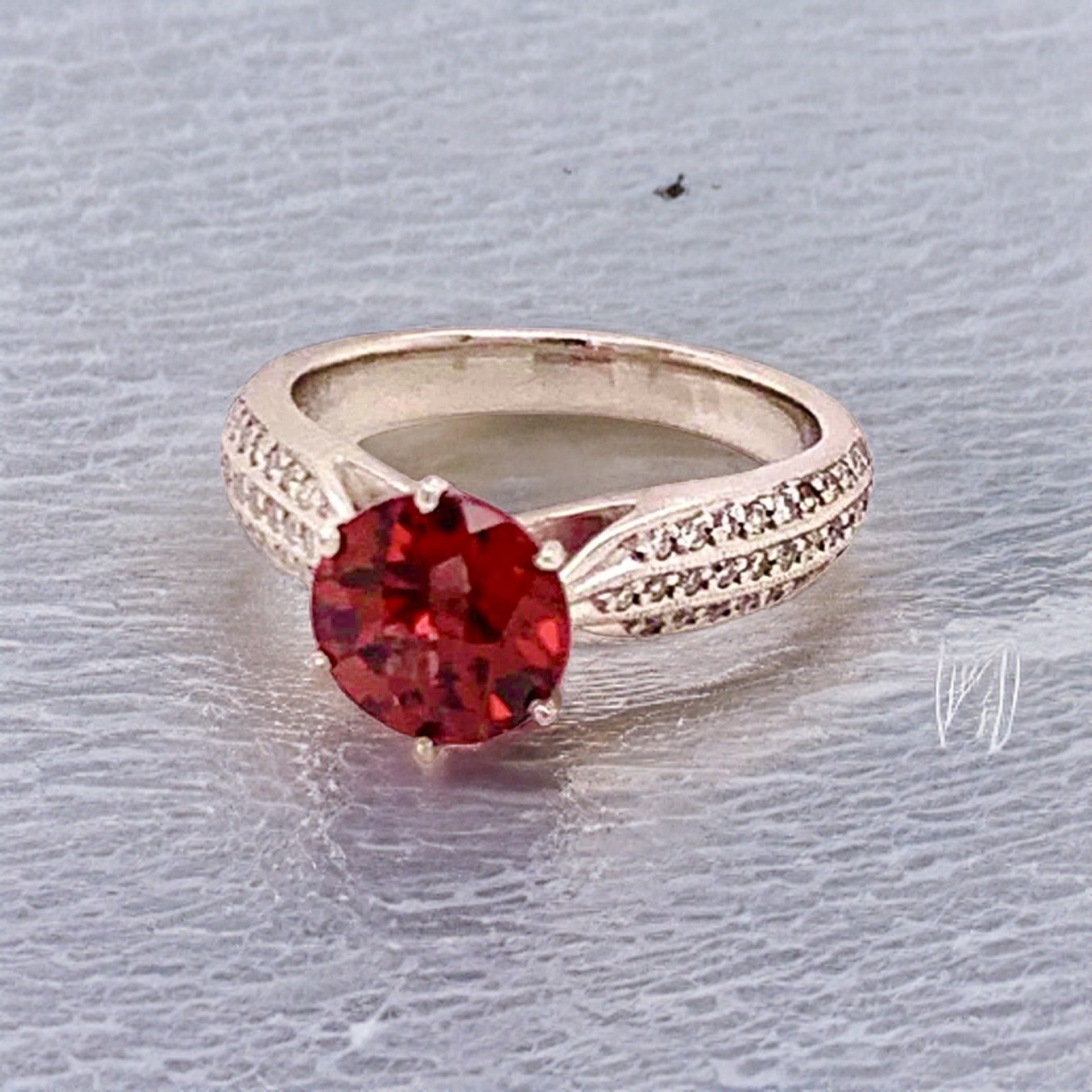 Diamond Platinum Tourmaline Rubellite Ring 5.75 2.43 TCW Certified $4,950 911025 - Certified Fine Jewelry
