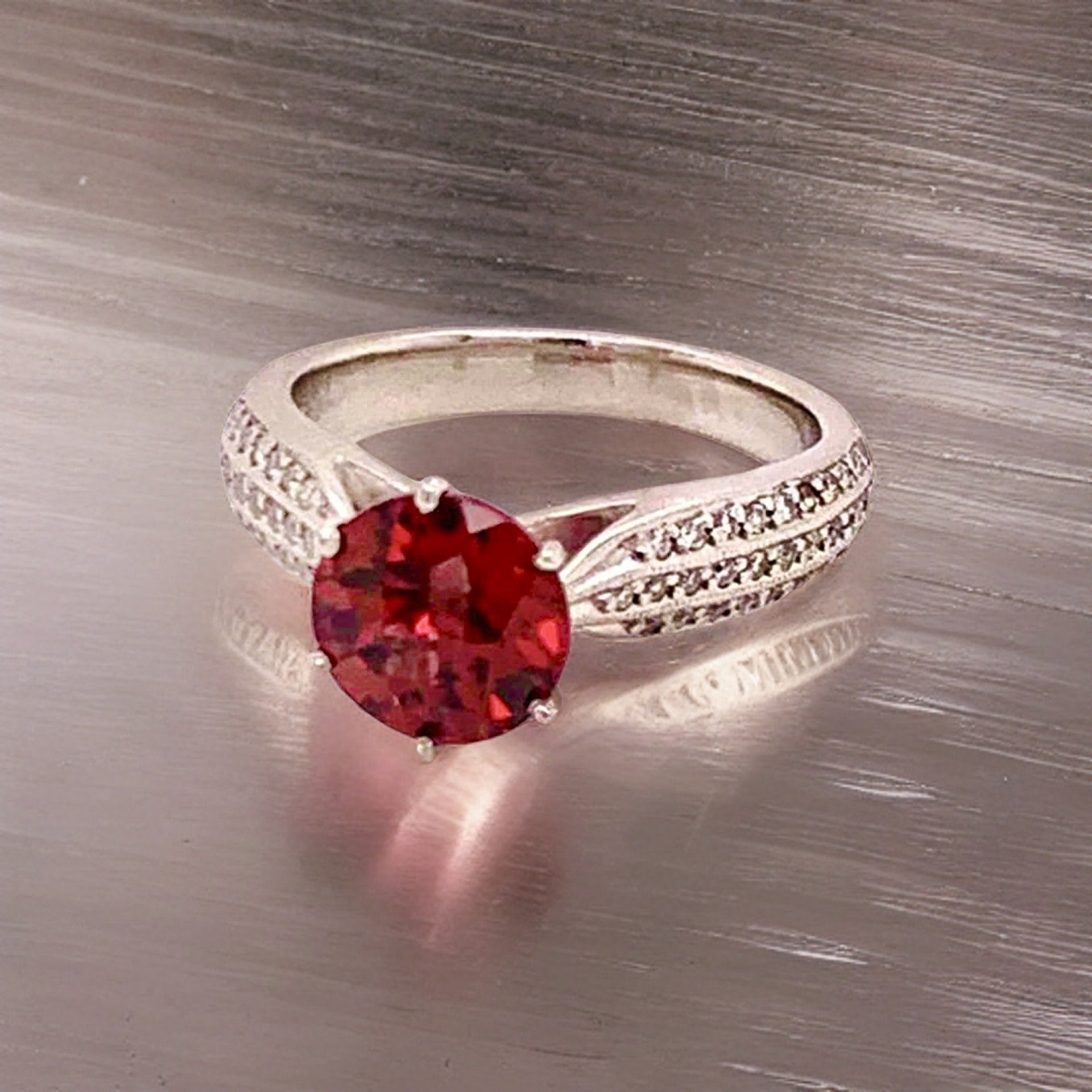 Diamond Platinum Tourmaline Rubellite Ring 5.75 2.43 TCW Certified $4,950 911025 - Certified Fine Jewelry