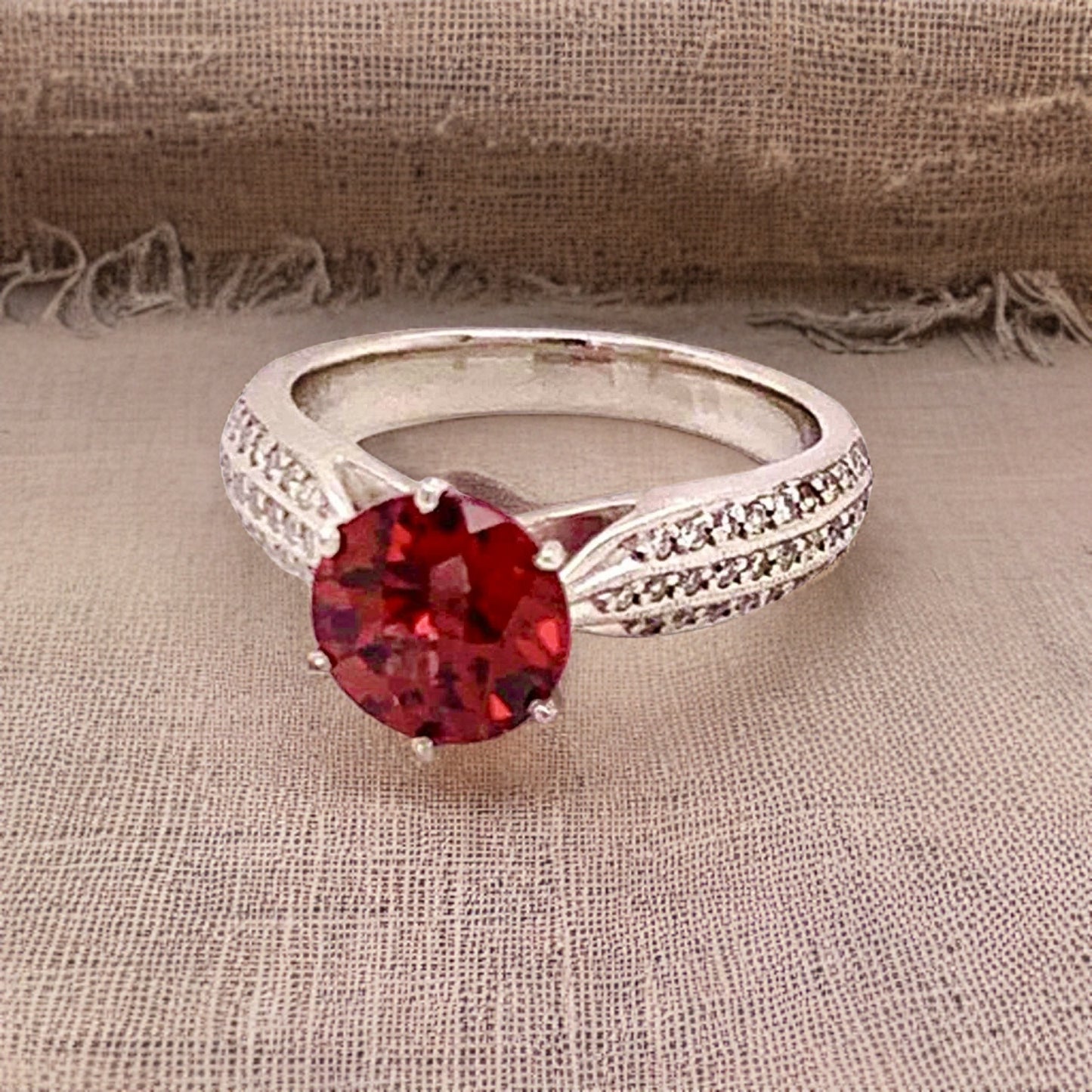 Diamond Platinum Tourmaline Rubellite Ring 5.75 2.43 TCW Certified $4,950 911025 - Certified Fine Jewelry