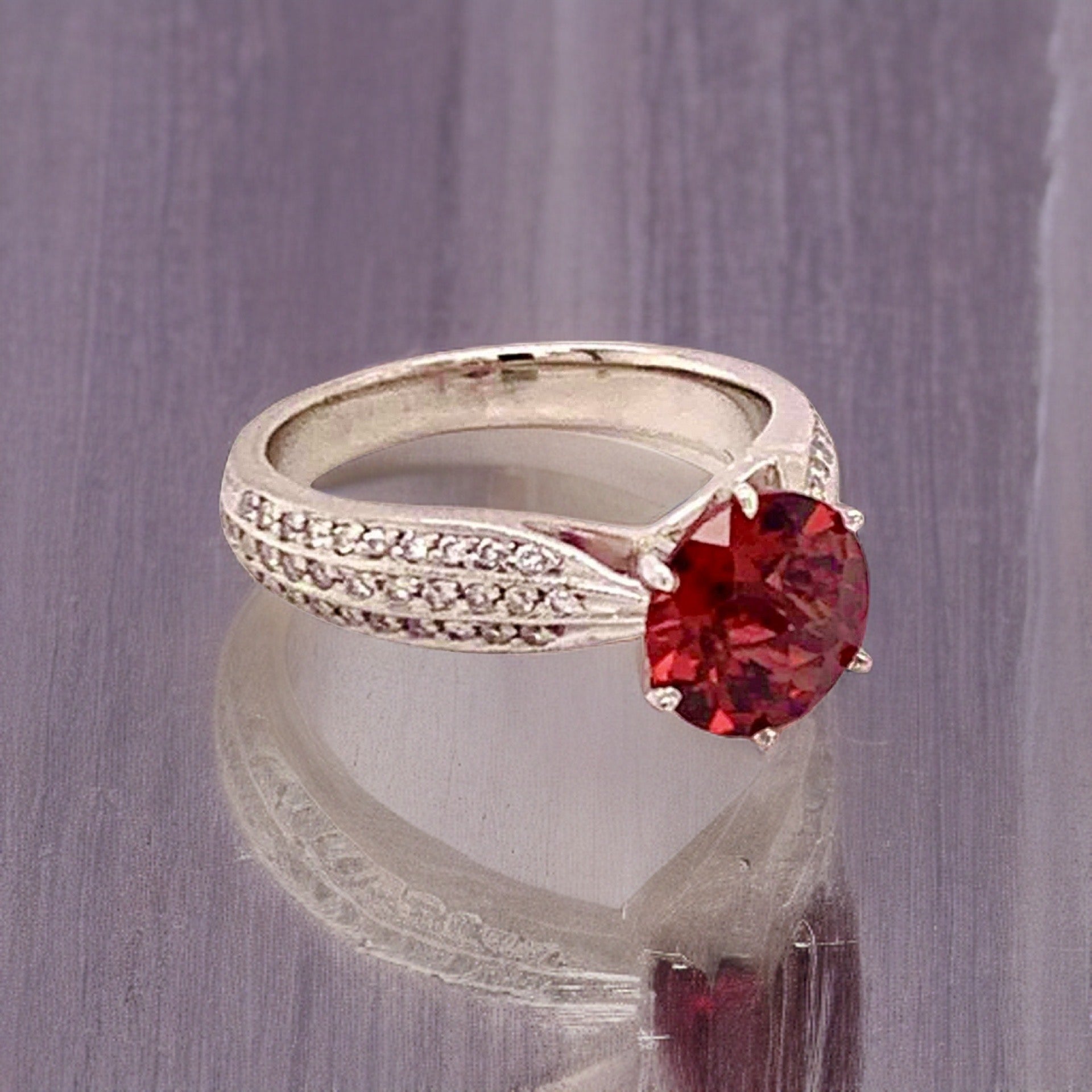 Diamond Platinum Tourmaline Rubellite Ring 5.75 2.43 TCW Certified $4,950 911025 - Certified Fine Jewelry
