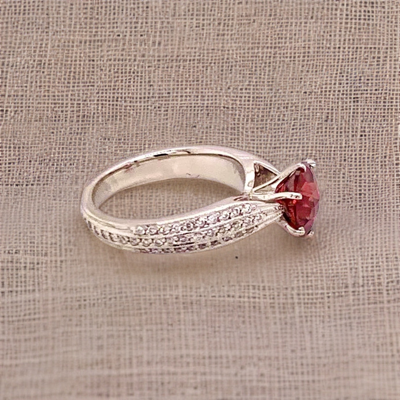 Diamond Platinum Tourmaline Rubellite Ring 5.75 2.43 TCW Certified $4,950 911025 - Certified Fine Jewelry