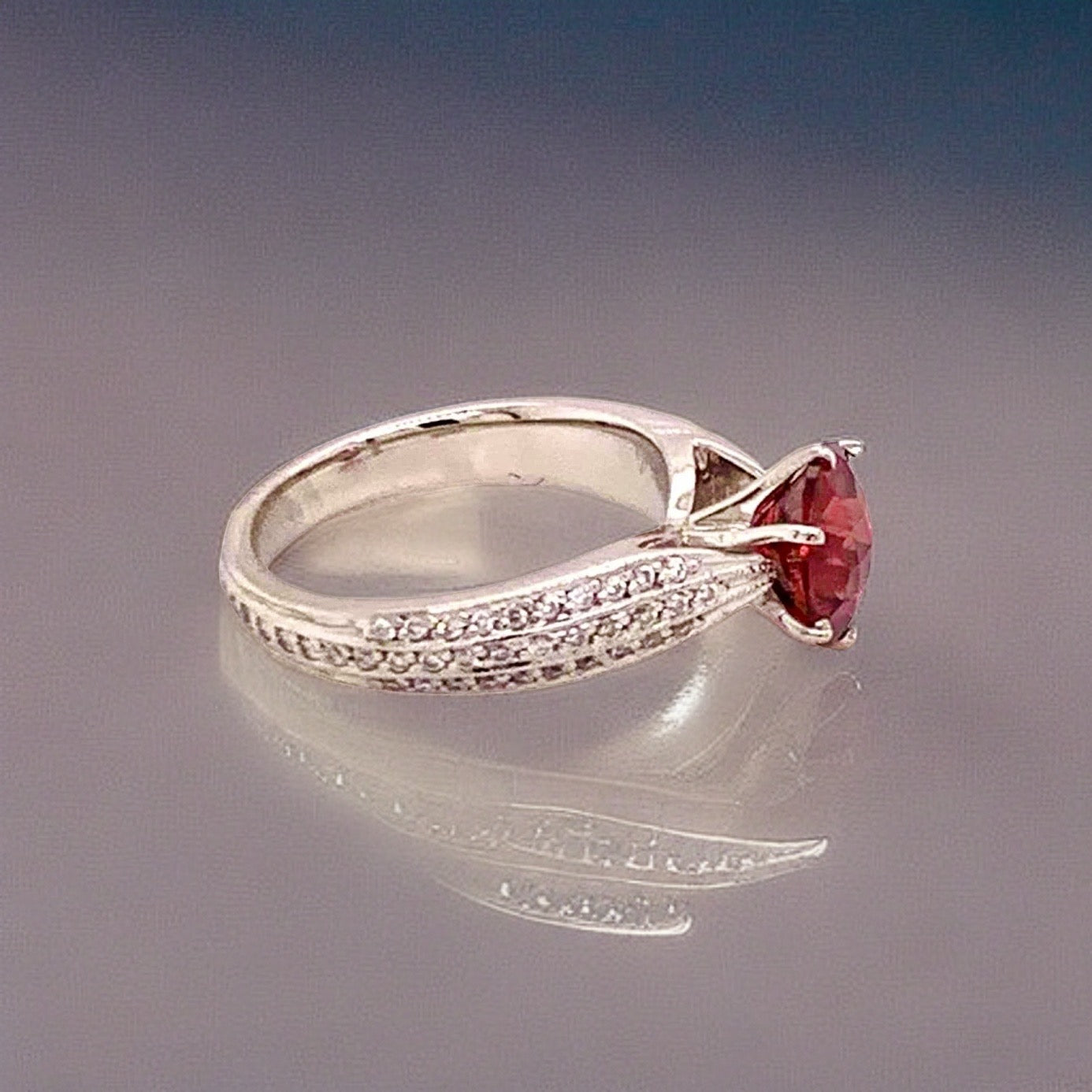 Diamond Platinum Tourmaline Rubellite Ring 5.75 2.43 TCW Certified $4,950 911025 - Certified Fine Jewelry