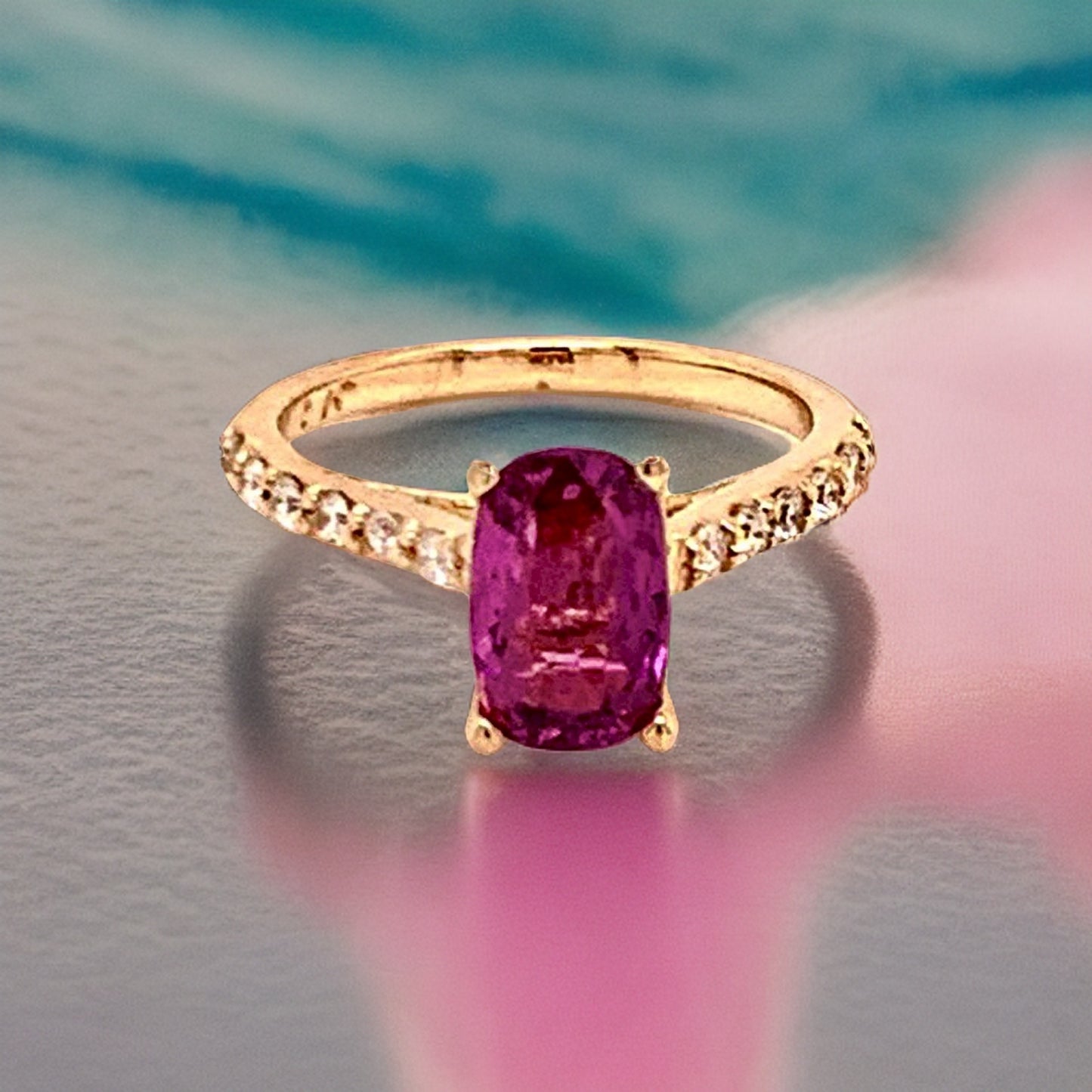 Diamond Purple Sapphire Ring 2 CT 14k Gold Certified $4,925 Women 915192 - Certified Fine Jewelry