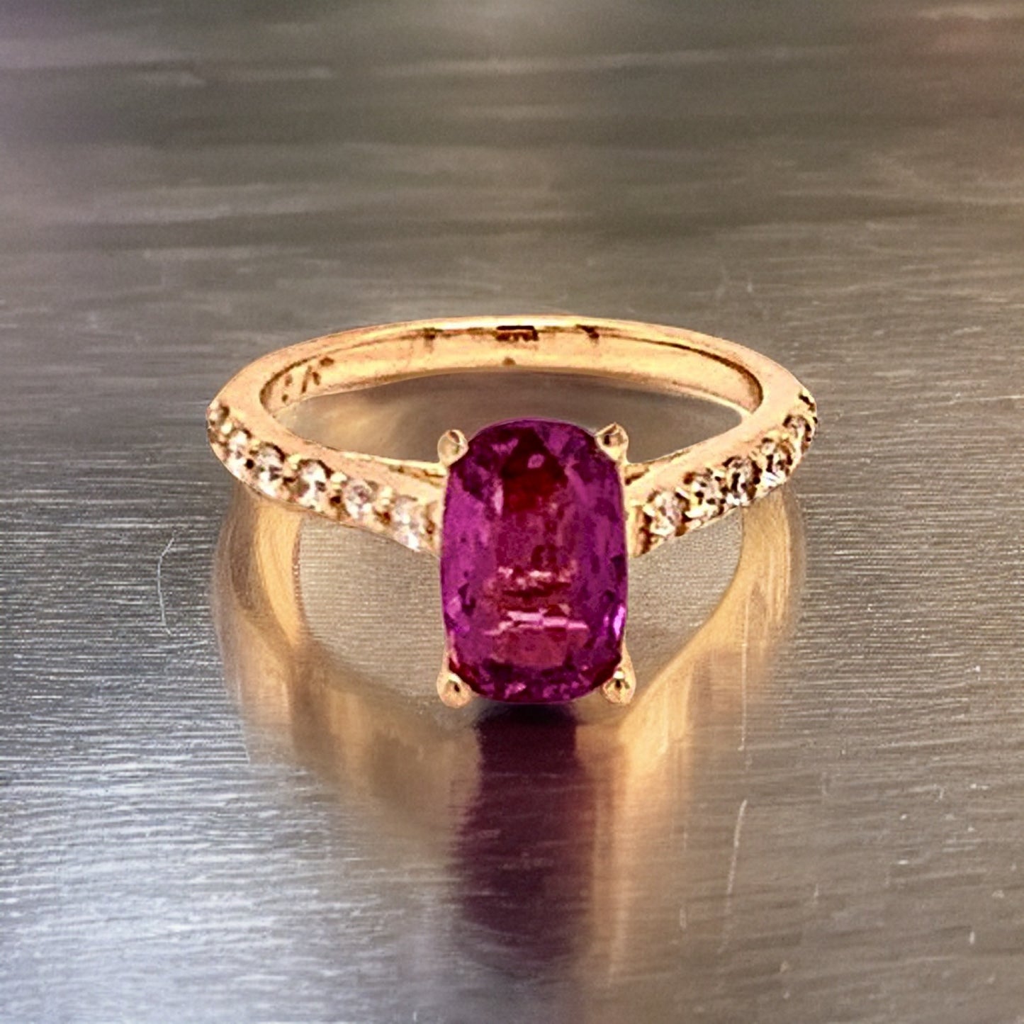 Diamond Purple Sapphire Ring 2 CT 14k Gold Certified $4,925 Women 915192 - Certified Fine Jewelry