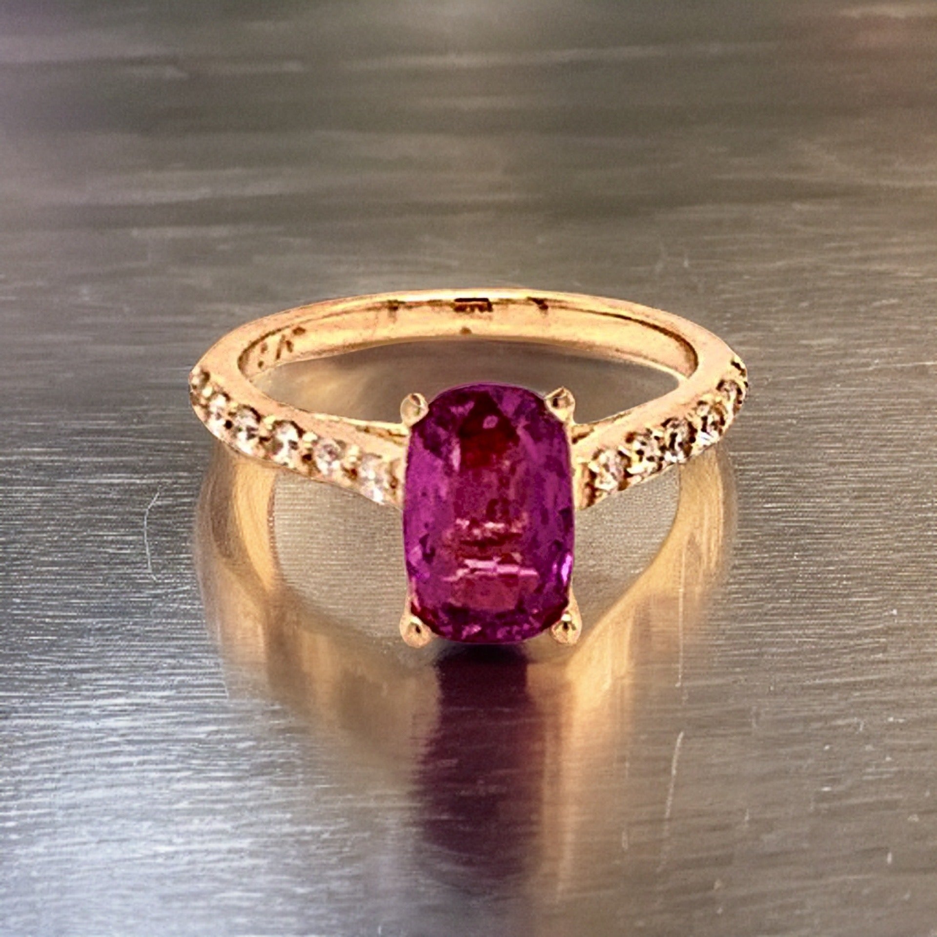 Diamond Purple Sapphire Ring 2 CT 14k Gold Certified $4,925 Women 915192 - Certified Fine Jewelry