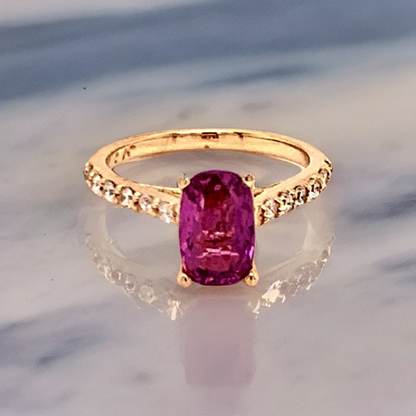 Diamond Purple Sapphire Ring 2 CT 14k Gold Certified $4,925 Women 915192 - Certified Fine Jewelry