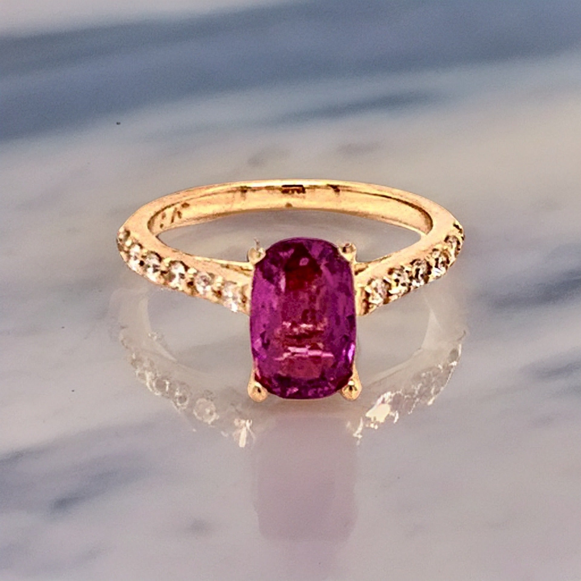 Diamond Purple Sapphire Ring 2 CT 14k Gold Certified $4,925 Women 915192 - Certified Fine Jewelry