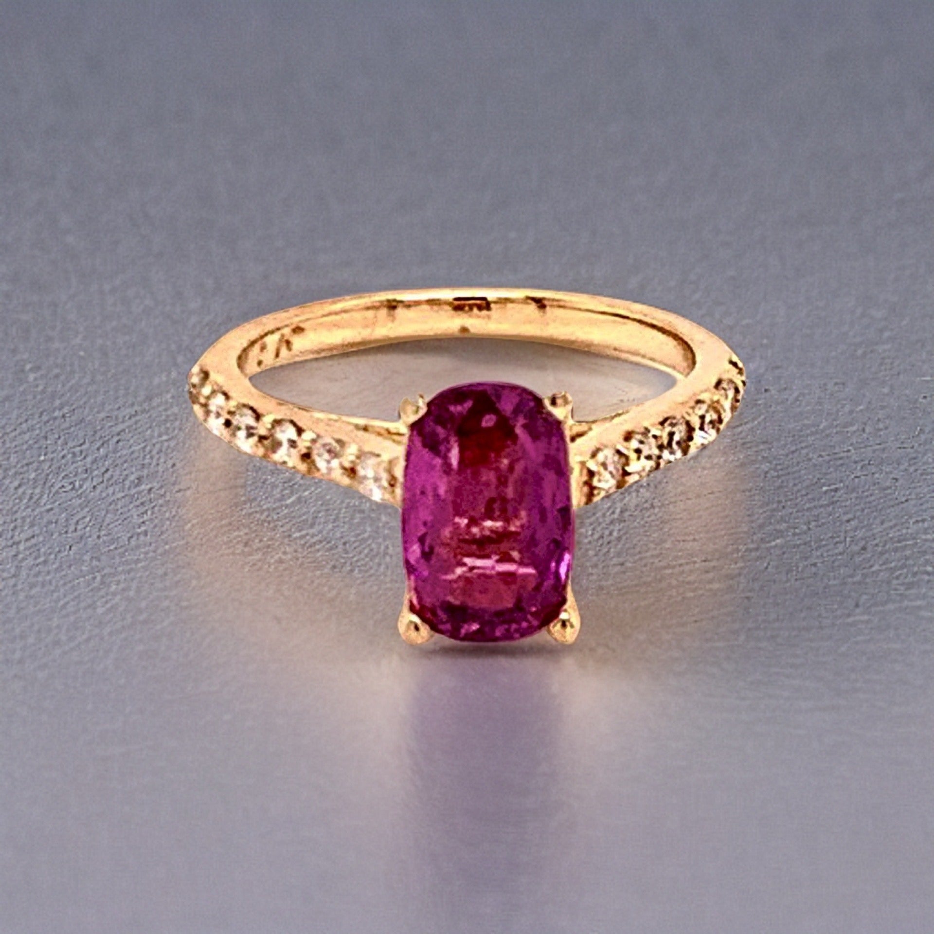 Diamond Purple Sapphire Ring 2 CT 14k Gold Certified $4,925 Women 915192 - Certified Fine Jewelry