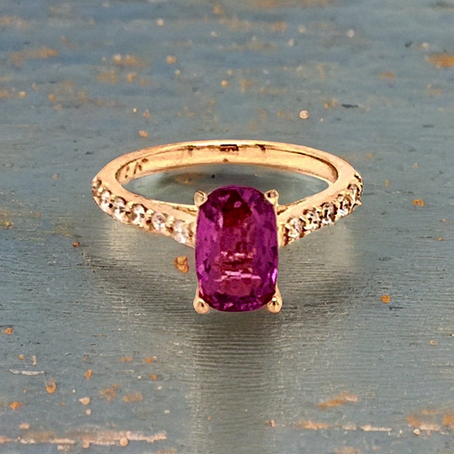 Diamond Purple Sapphire Ring 2 CT 14k Gold Certified $4,925 Women 915192 - Certified Fine Jewelry