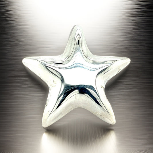 Tiffany & Co Authentic Estate Puffed Star Brooch Silver TIF389 - Certified Fine Jewelry