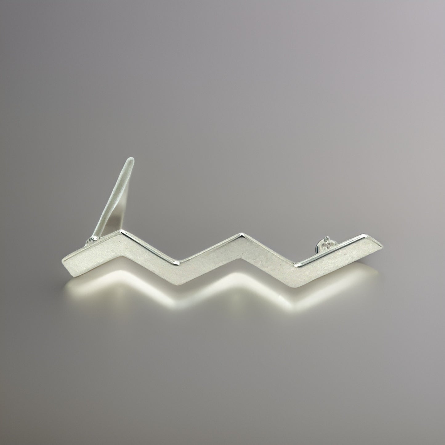 Tiffany & Co Estate Zigzag Wave Brooch Pin Sterling Silver By Paloma Picasso TIF483 - Certified Fine Jewelry