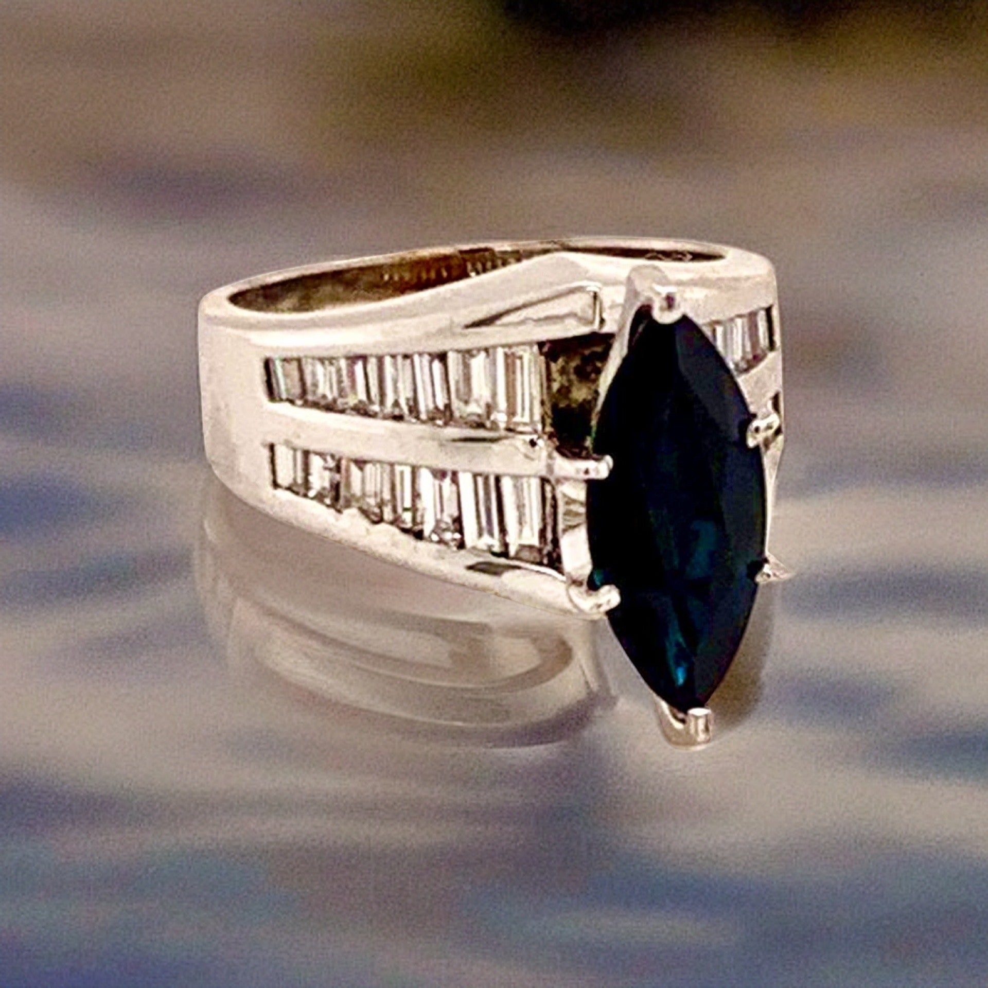 Diamond Sapphire Ring 14k Gold 2.60 TCW Women Certified $3,700 911204 - Certified Fine Jewelry
