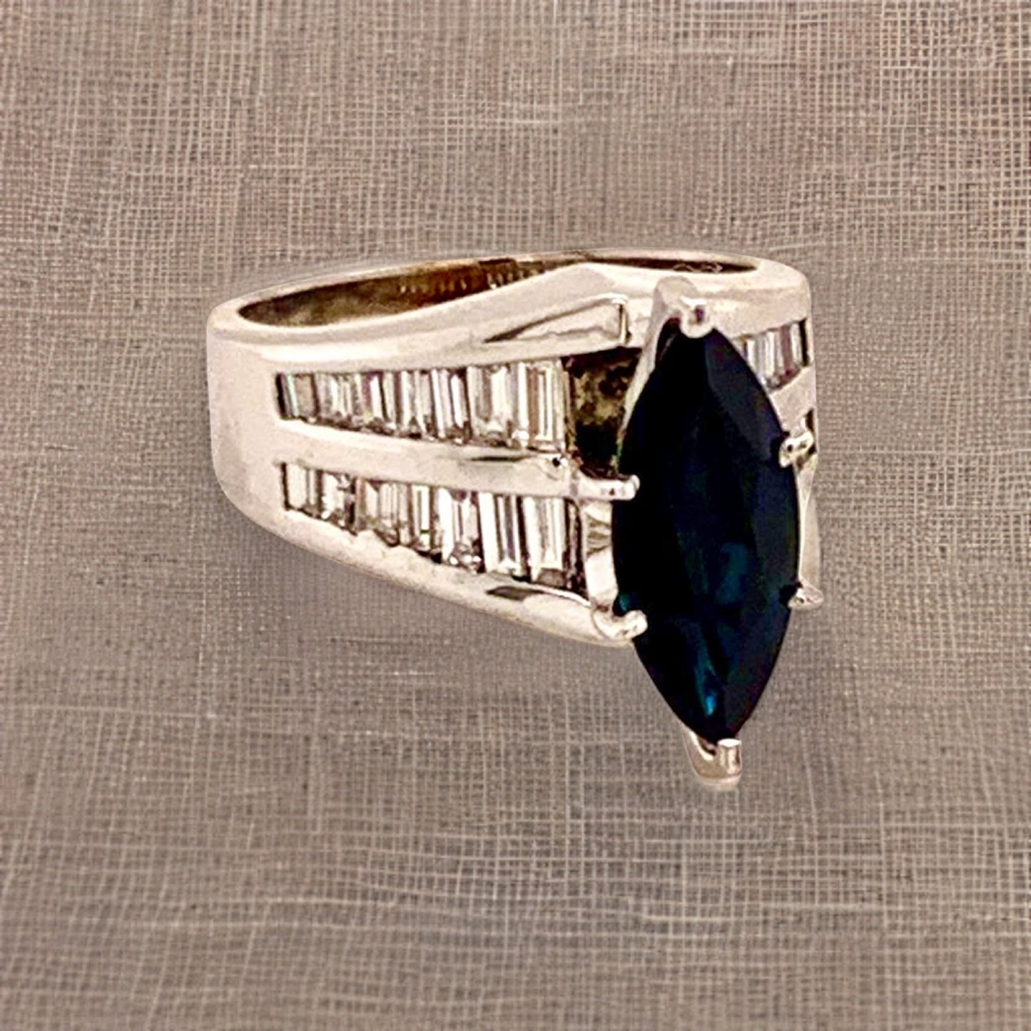 Diamond Sapphire Ring 14k Gold 2.60 TCW Women Certified $3,700 911204 - Certified Fine Jewelry
