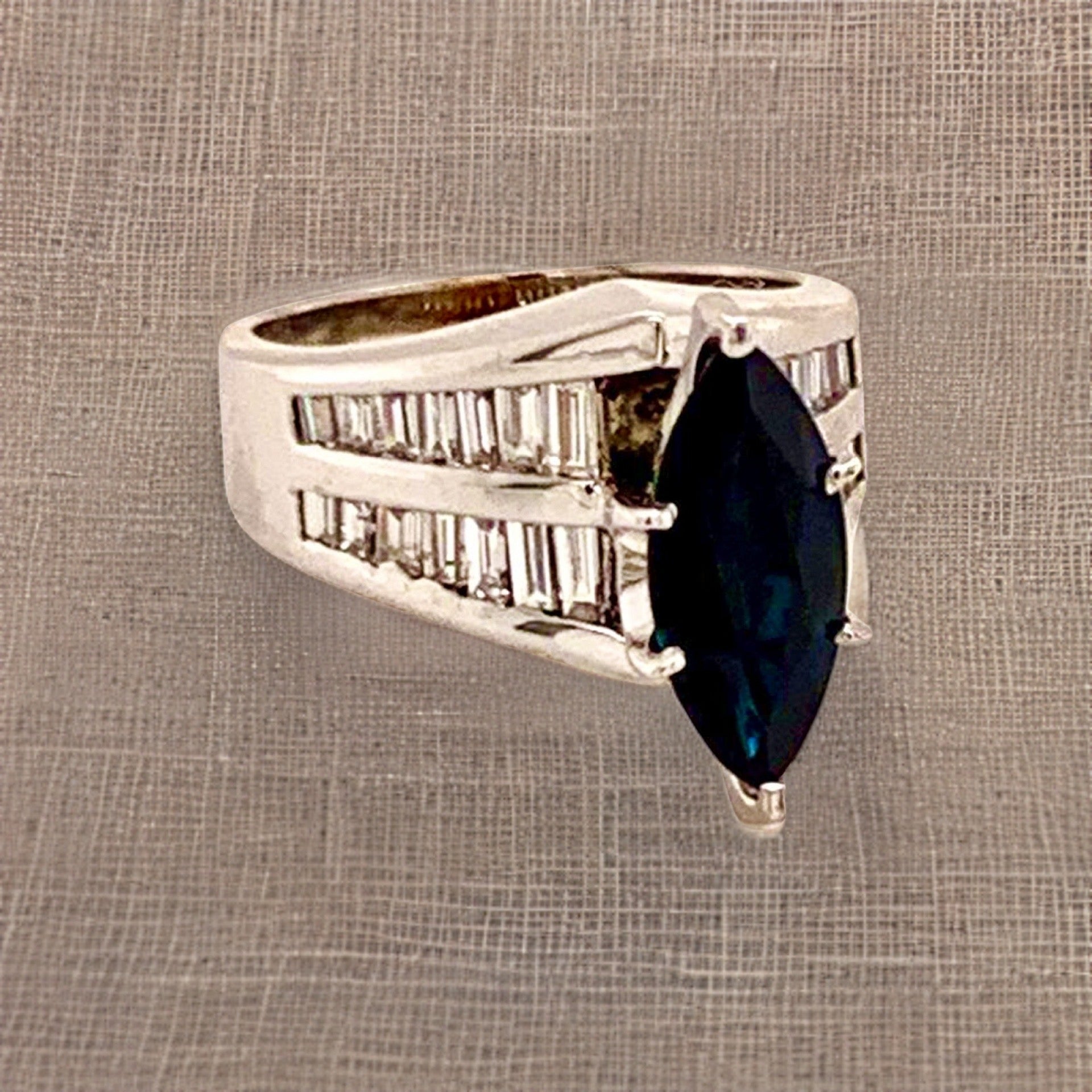 Diamond Sapphire Ring 14k Gold 2.60 TCW Women Certified $3,700 911204 - Certified Fine Jewelry