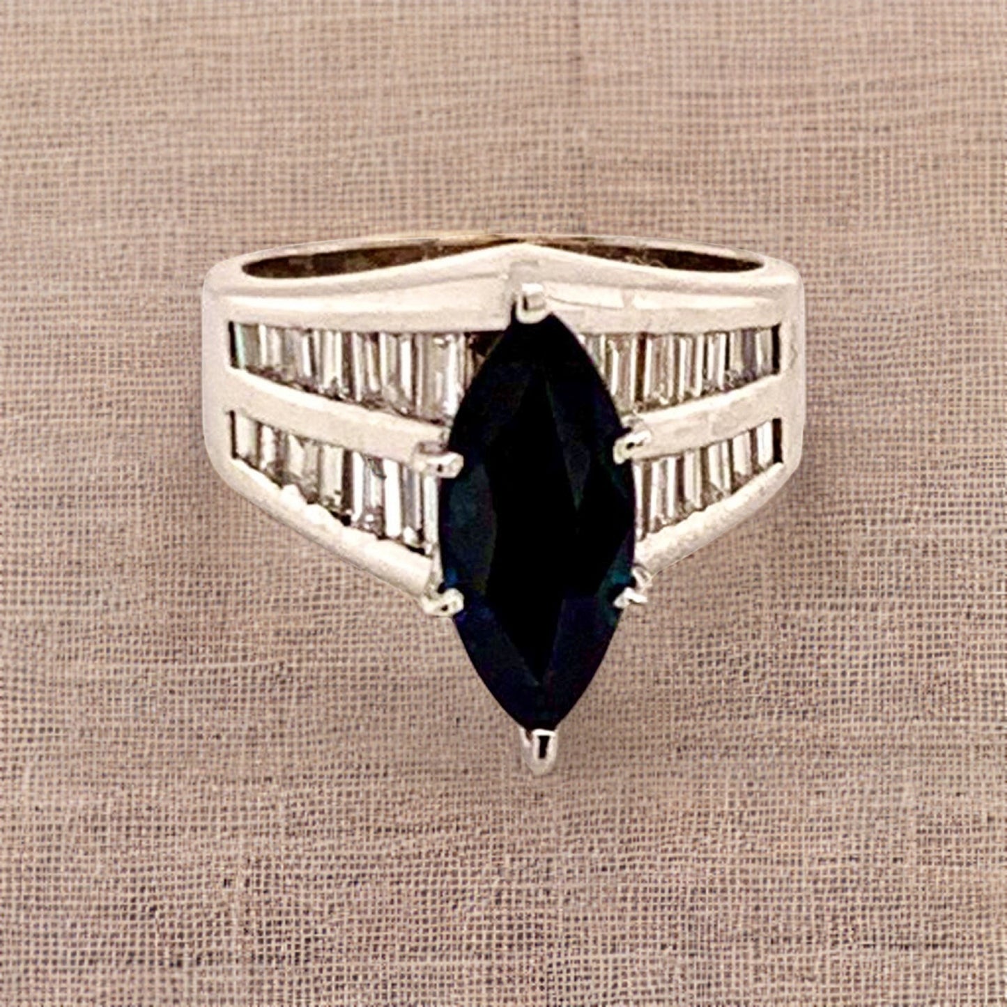Diamond Sapphire Ring 14k Gold 2.60 TCW Women Certified $3,700 911204 - Certified Fine Jewelry