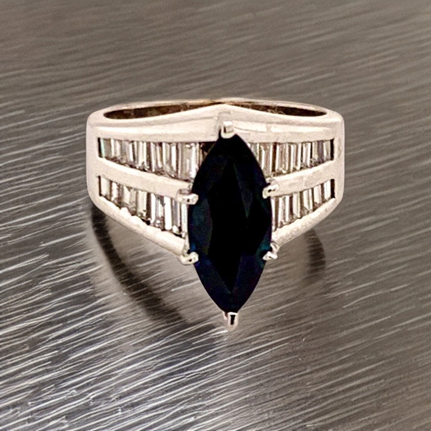 Diamond Sapphire Ring 14k Gold 2.60 TCW Women Certified $3,700 911204 - Certified Fine Jewelry