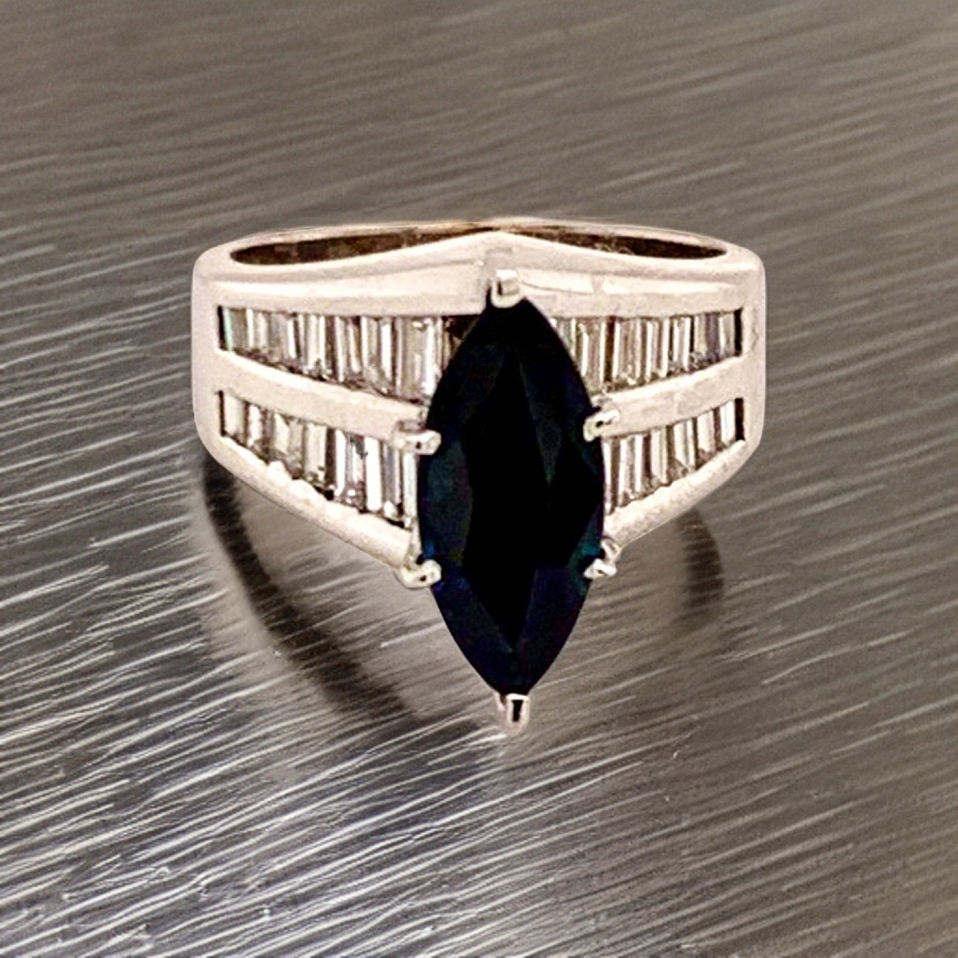 Diamond Sapphire Ring 14k Gold 2.60 TCW Women Certified $3,700 911204 - Certified Fine Jewelry