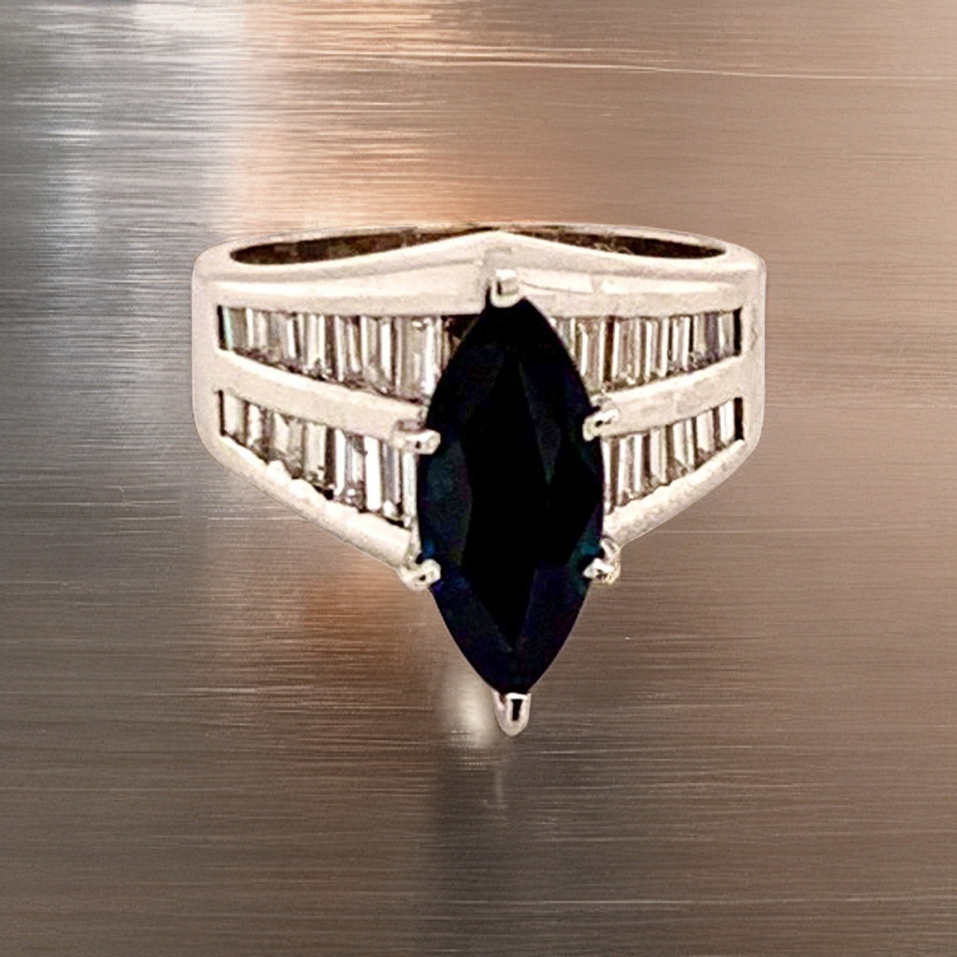 Diamond Sapphire Ring 14k Gold 2.60 TCW Women Certified $3,700 911204 - Certified Fine Jewelry