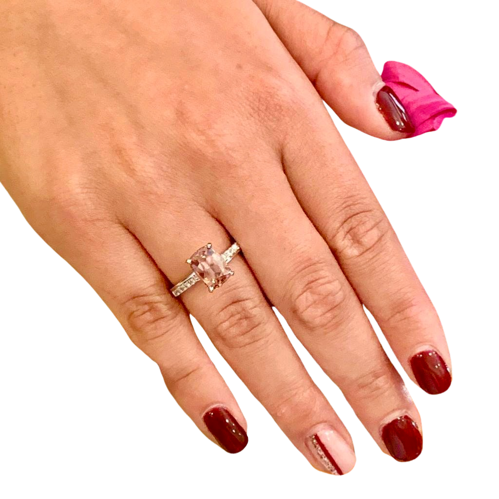 Diamond Zircon Ring 14k Gold Large 4.45 TCW Women Certified $3,100 912276 - Certified Fine Jewelry
