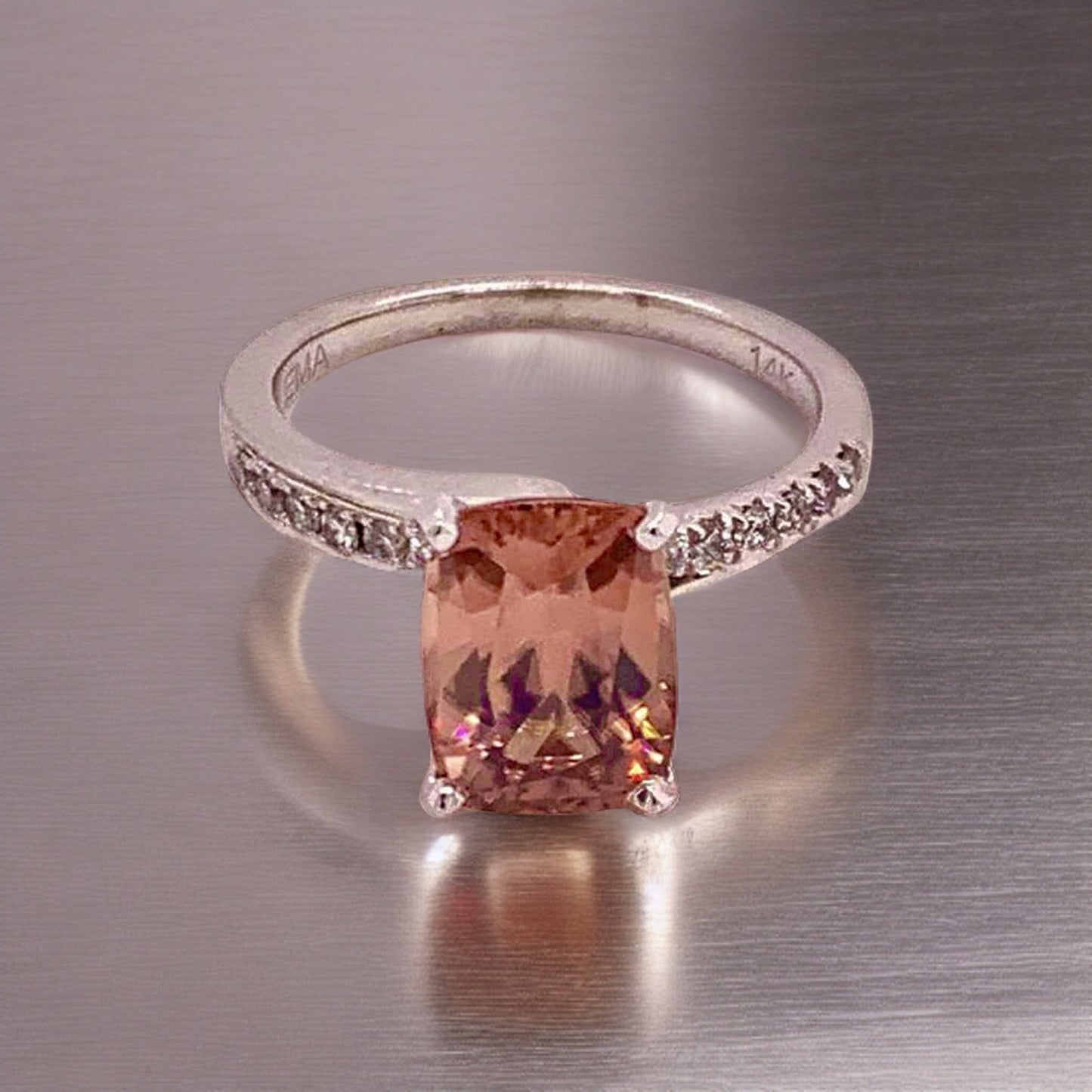 Diamond Zircon Ring 14k Gold Large 4.45 TCW Women Certified $3,100 912276 - Certified Fine Jewelry