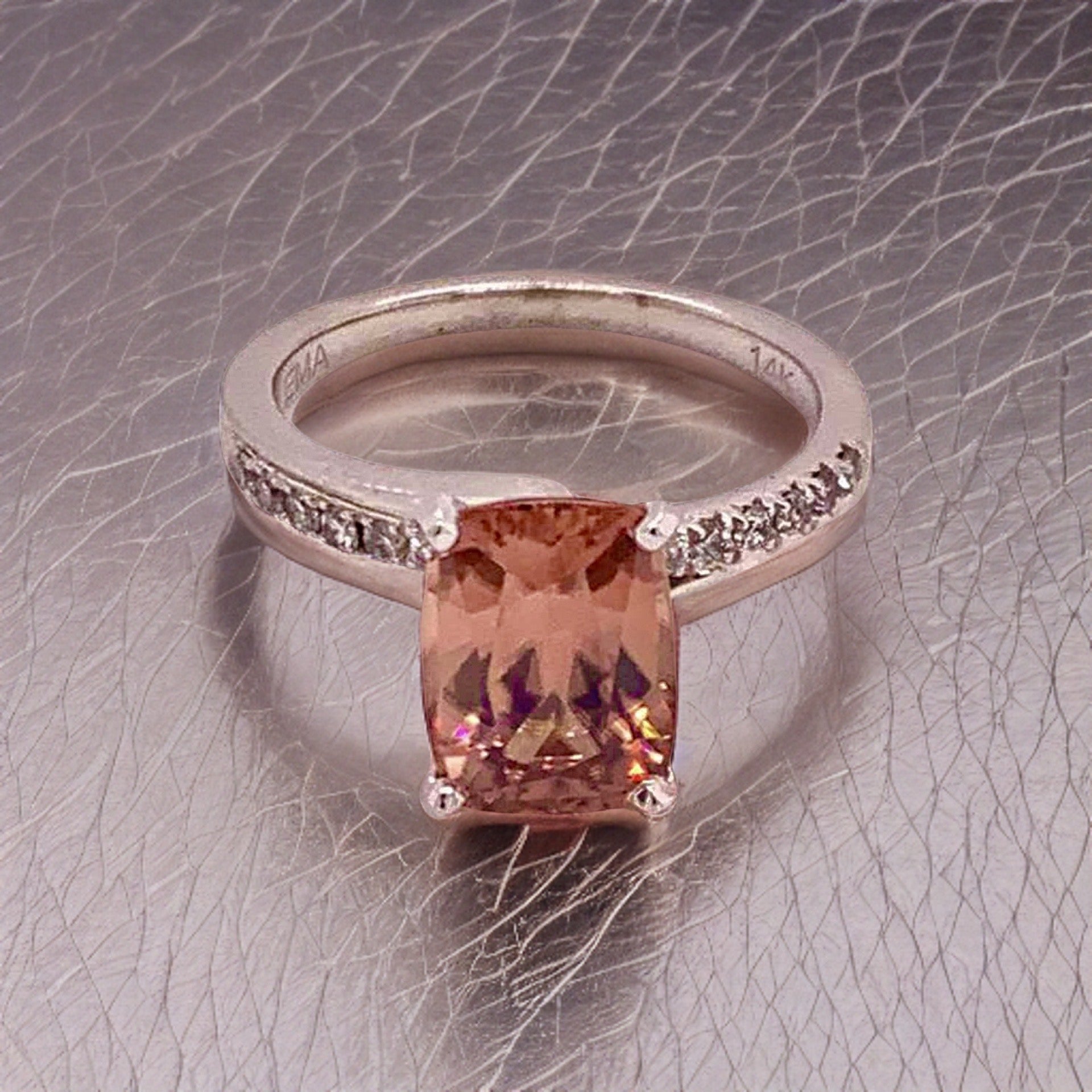 Diamond Zircon Ring 14k Gold Large 4.45 TCW Women Certified $3,100 912276 - Certified Fine Jewelry