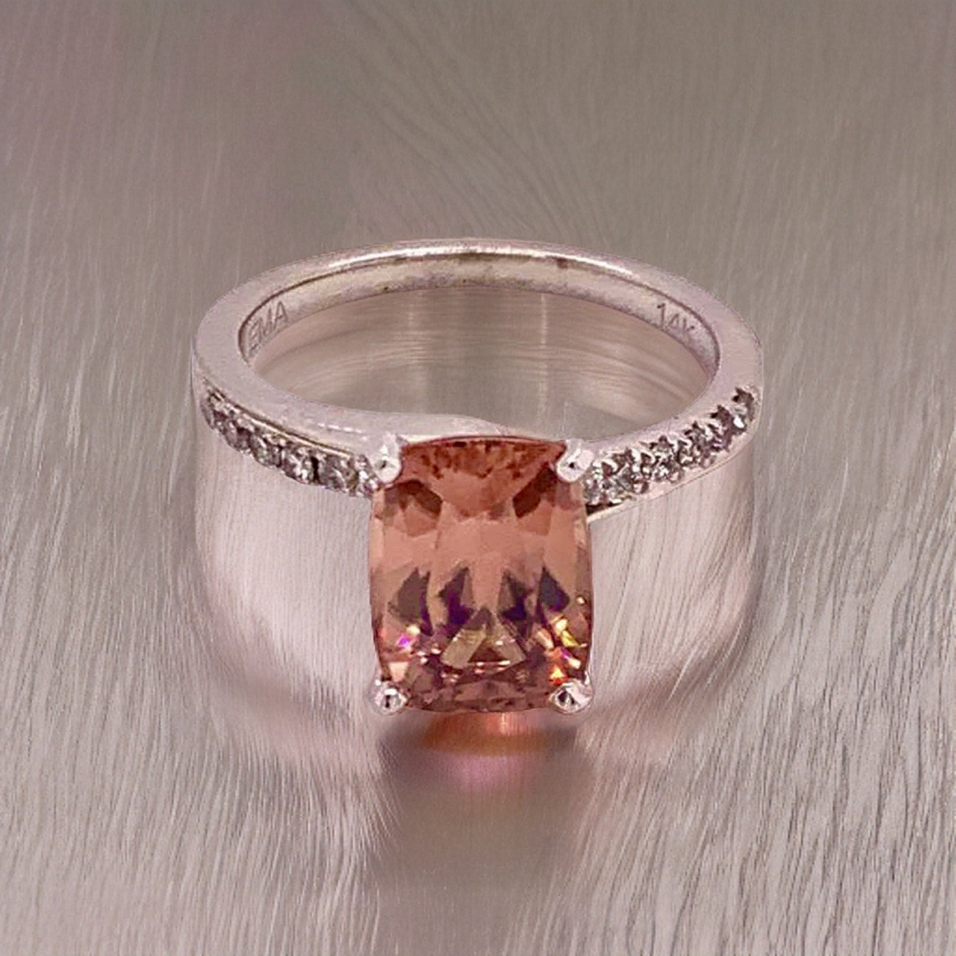 Diamond Zircon Ring 14k Gold Large 4.45 TCW Women Certified $3,100 912276 - Certified Fine Jewelry