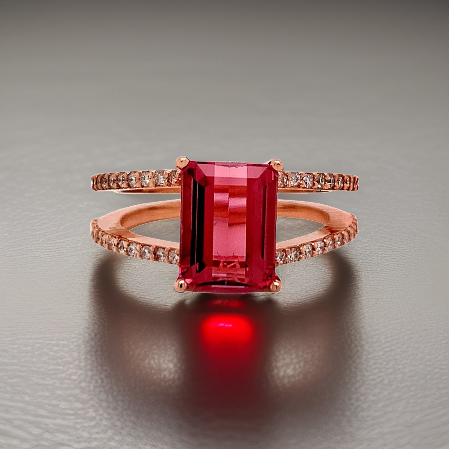 Natural Tourmaline Diamond Ring 14k RG 2.2 TCW Certified $4,950 112165 - Certified Fine Jewelry