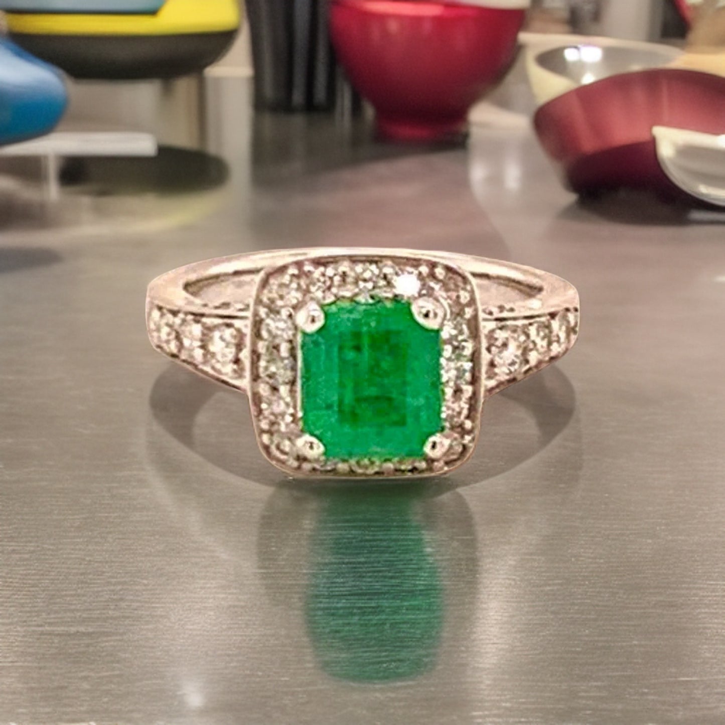 Diamond Emerald Ring 14k Gold 1.40 TCW Certified $4,950 920938 - Certified Fine Jewelry