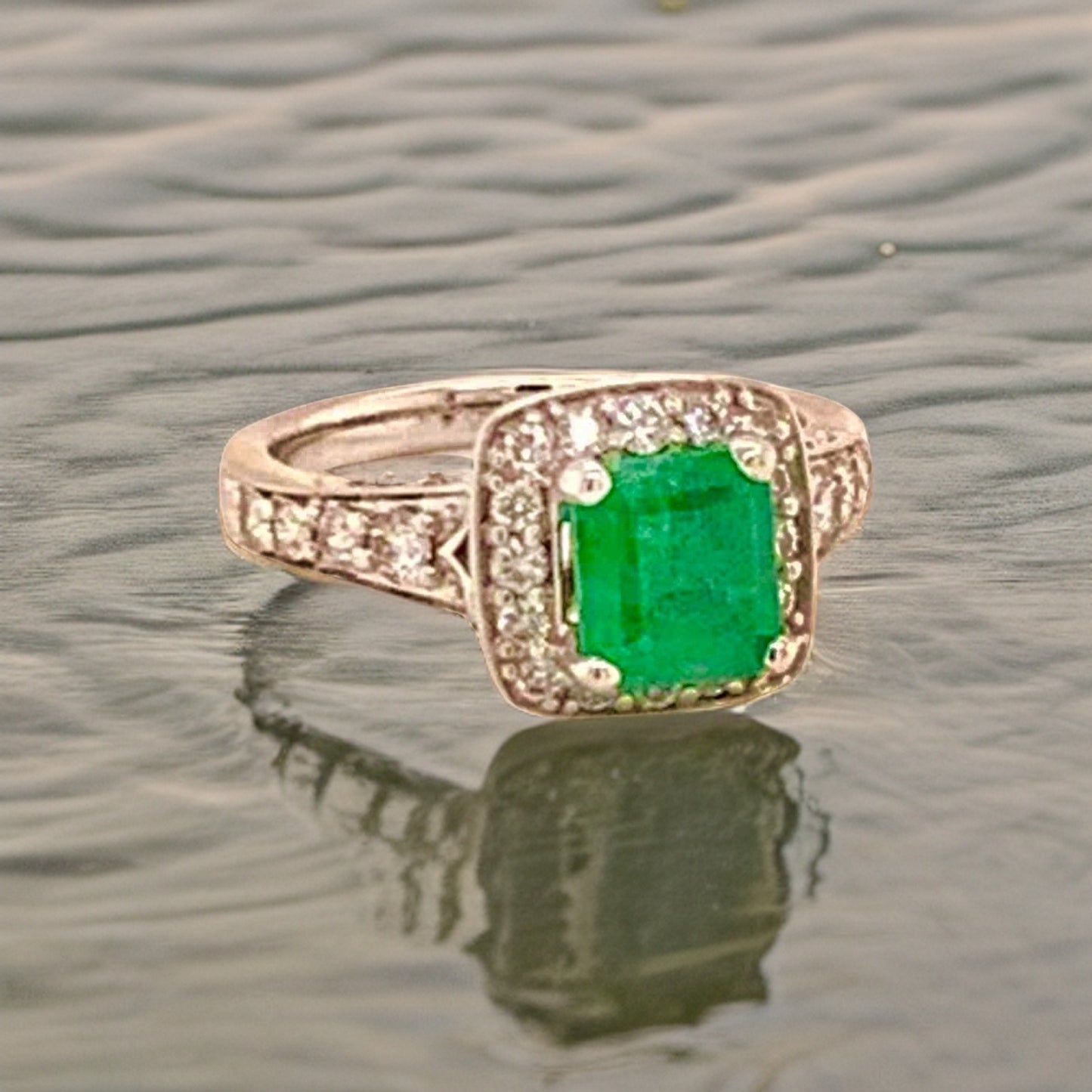 Diamond Emerald Ring 14k Gold 1.40 TCW Certified $4,950 920938 - Certified Fine Jewelry