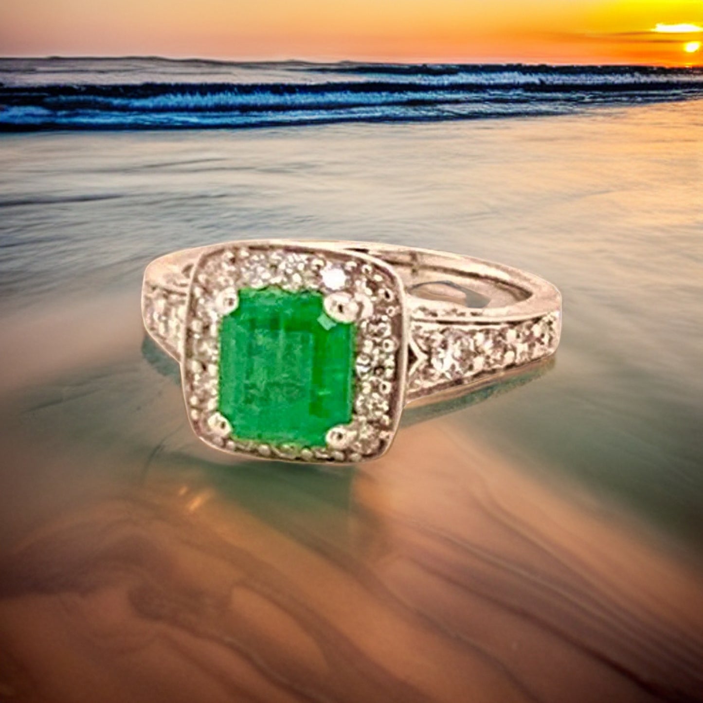 Diamond Emerald Ring 14k Gold 1.40 TCW Certified $4,950 920938 - Certified Fine Jewelry