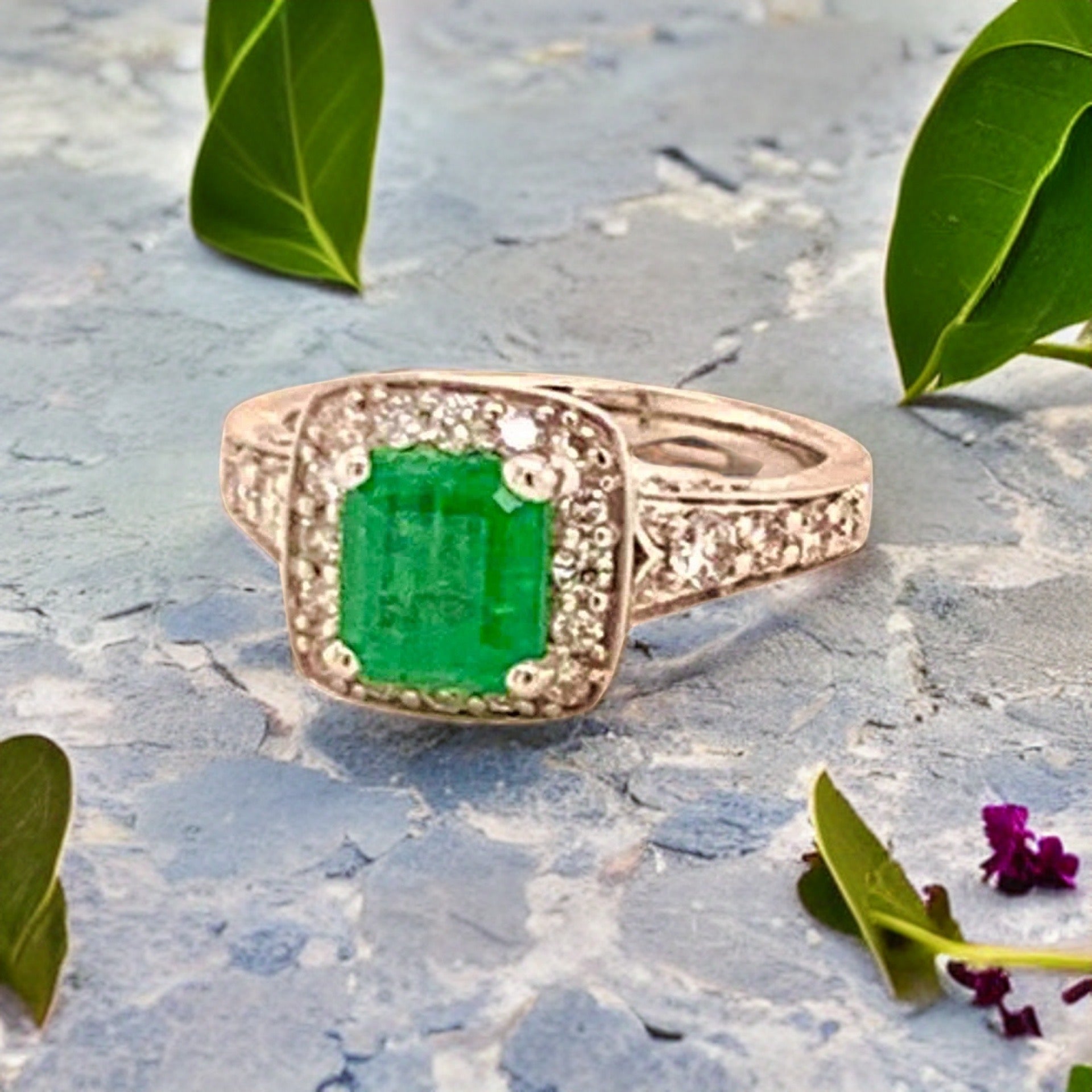 Diamond Emerald Ring 14k Gold 1.40 TCW Certified $4,950 920938 - Certified Fine Jewelry