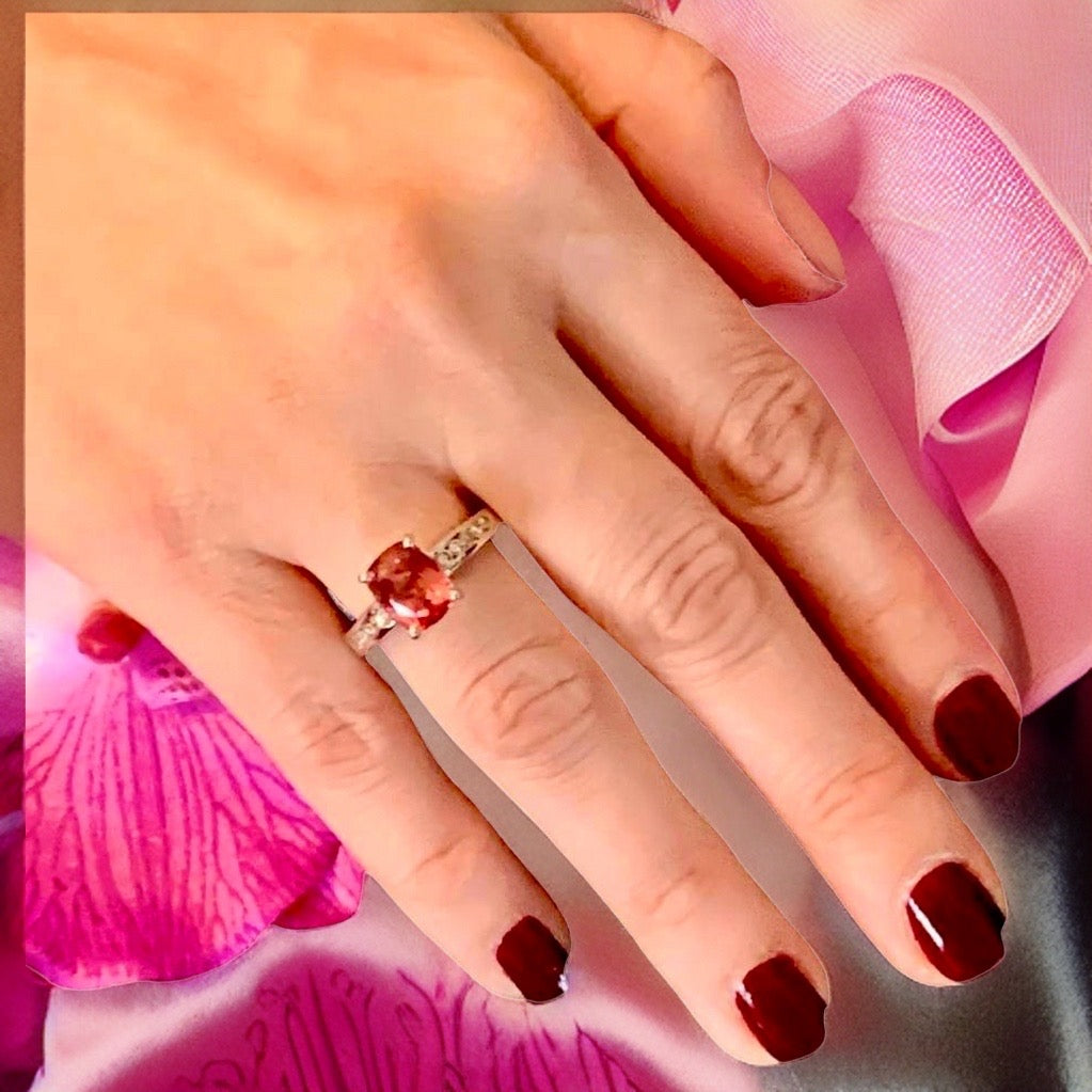 Diamond Rubellite Tourmaline Ring 3 TCW 14k Gold Certified $3,450 912277 - Certified Fine Jewelry