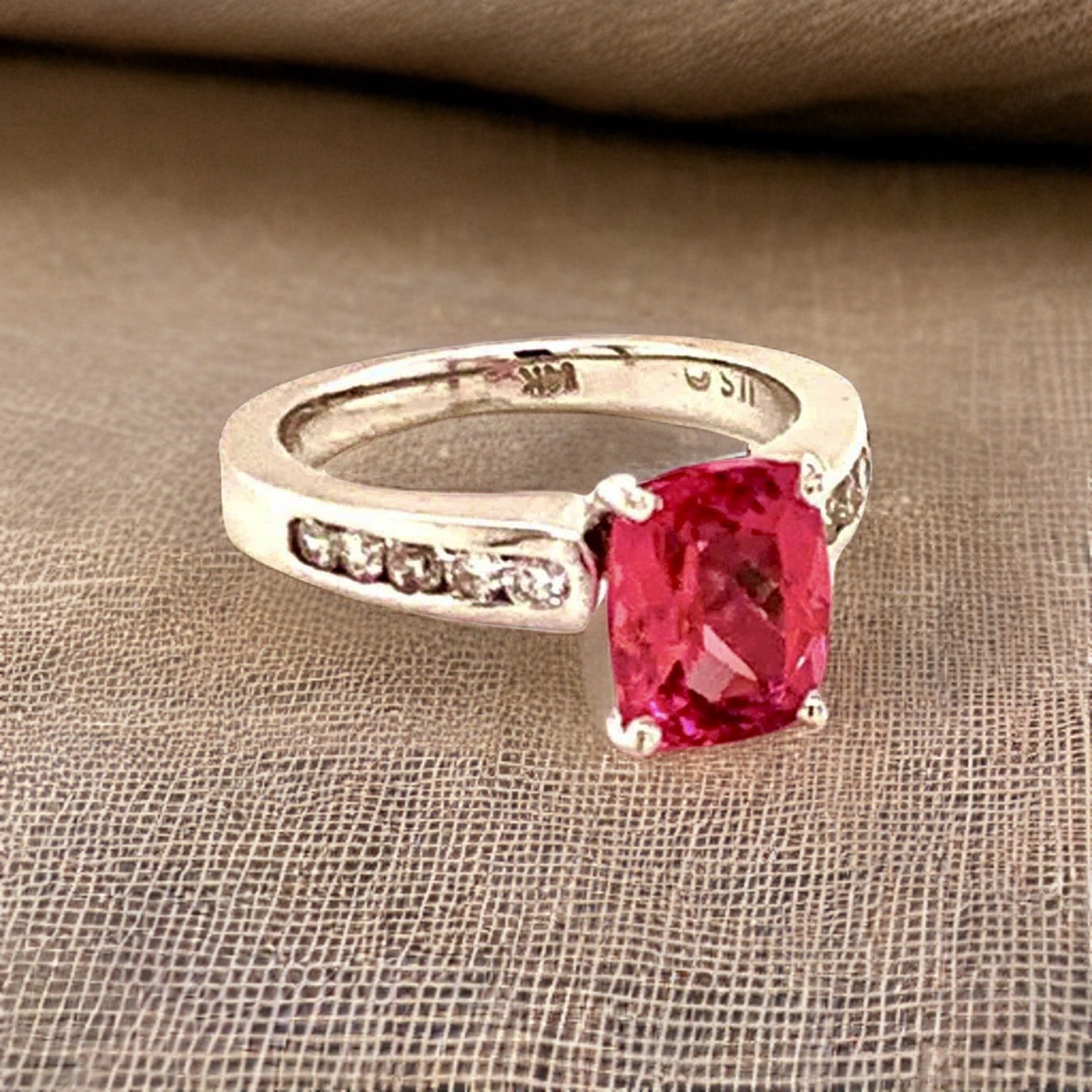 Diamond Rubellite Tourmaline Ring 3 TCW 14k Gold Certified $3,450 912277 - Certified Fine Jewelry