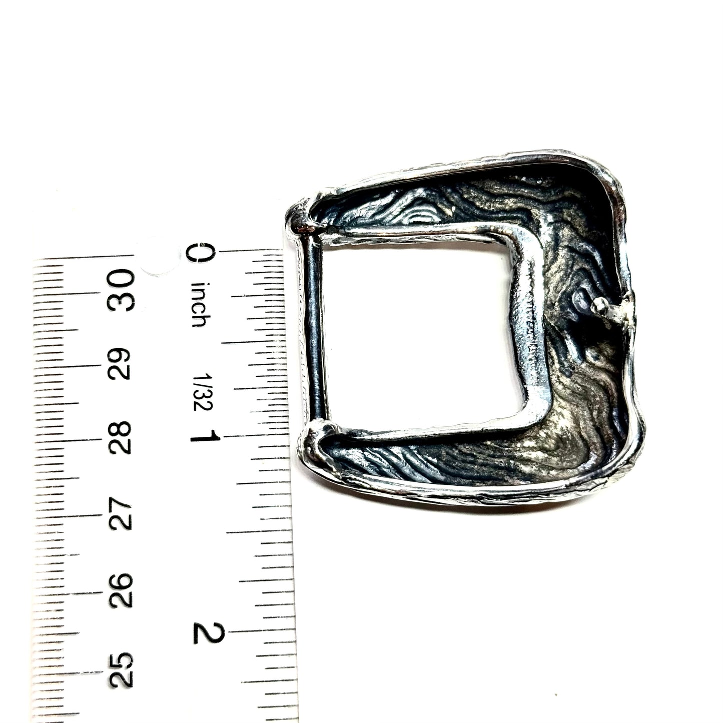 Tiffany & Co Ladies Wood Grain Fashion Belt Buckle Sterling Silver Estate TIF877